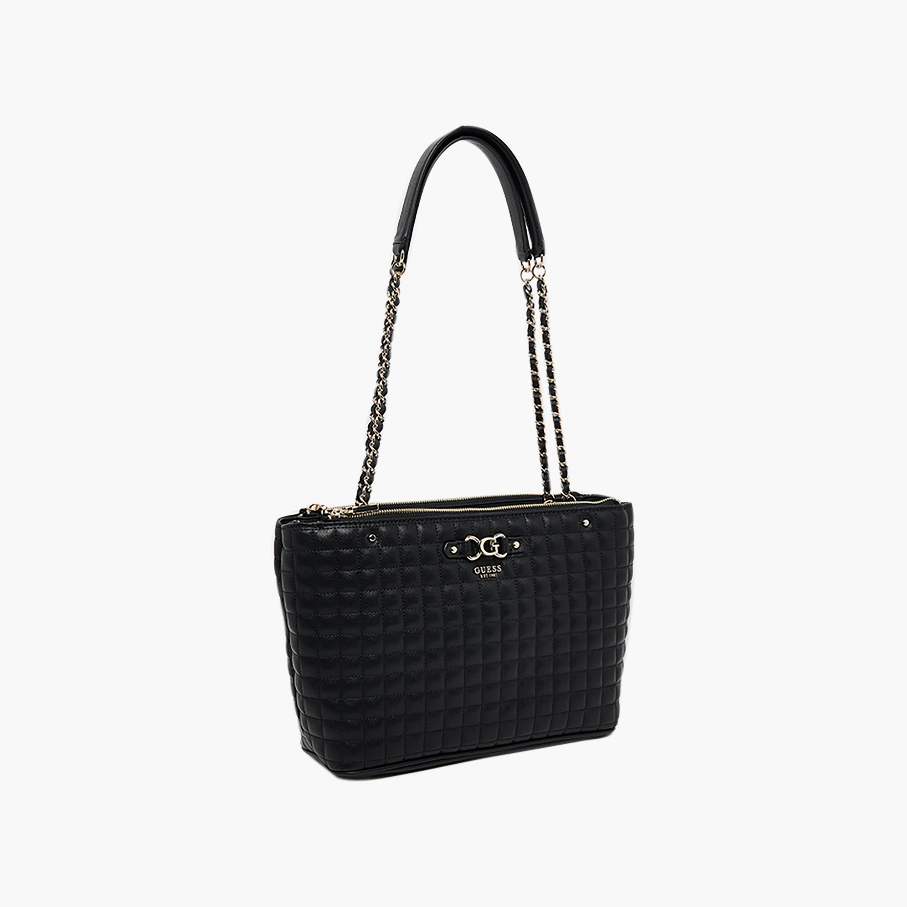 حقيبة توت بمقبضين مبطنة بنقشة الشبكة من غيس ناديرا مع إغلاق بسحاب وحزام سلسلة-women-bagsandwallets-handbags-image-2
