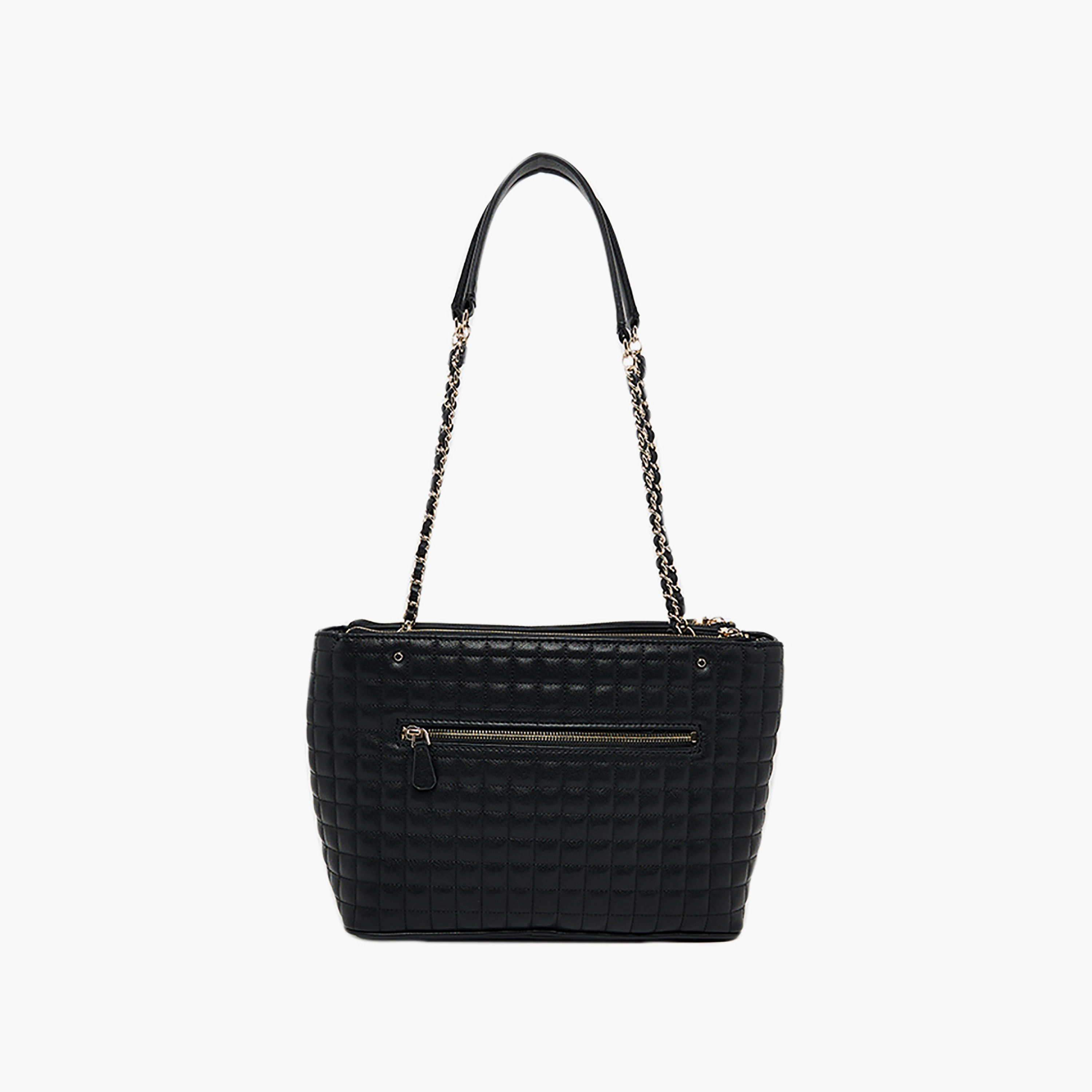 حقيبة توت بمقبضين مبطنة بنقشة الشبكة من غيس ناديرا مع إغلاق بسحاب وحزام سلسلة-women-bagsandwallets-handbags-image-3