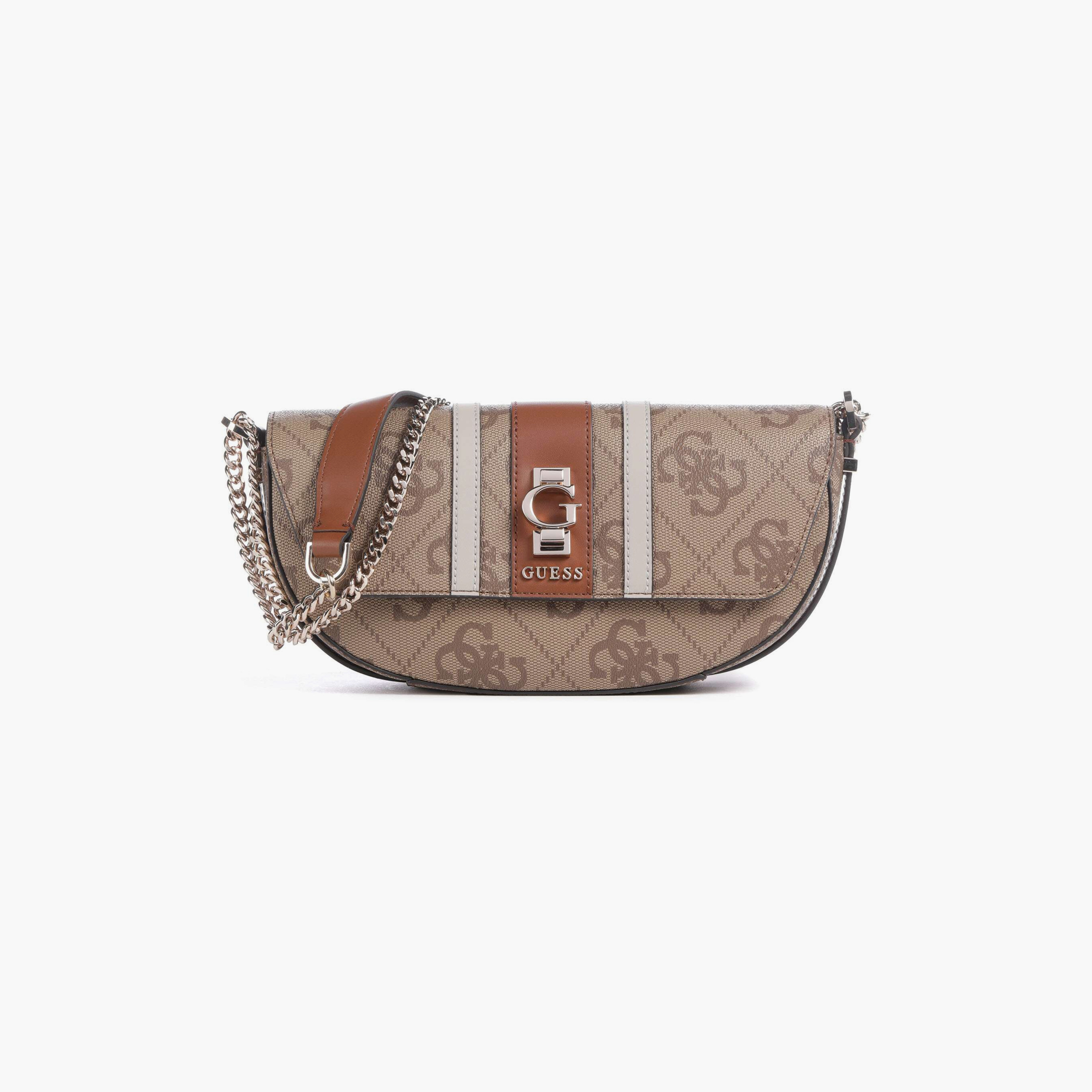 Guess Erenia Monogram Shoulder Bag with Magnetic Closure and Chain Strap-women-bagsandwallets-handbags-image-1