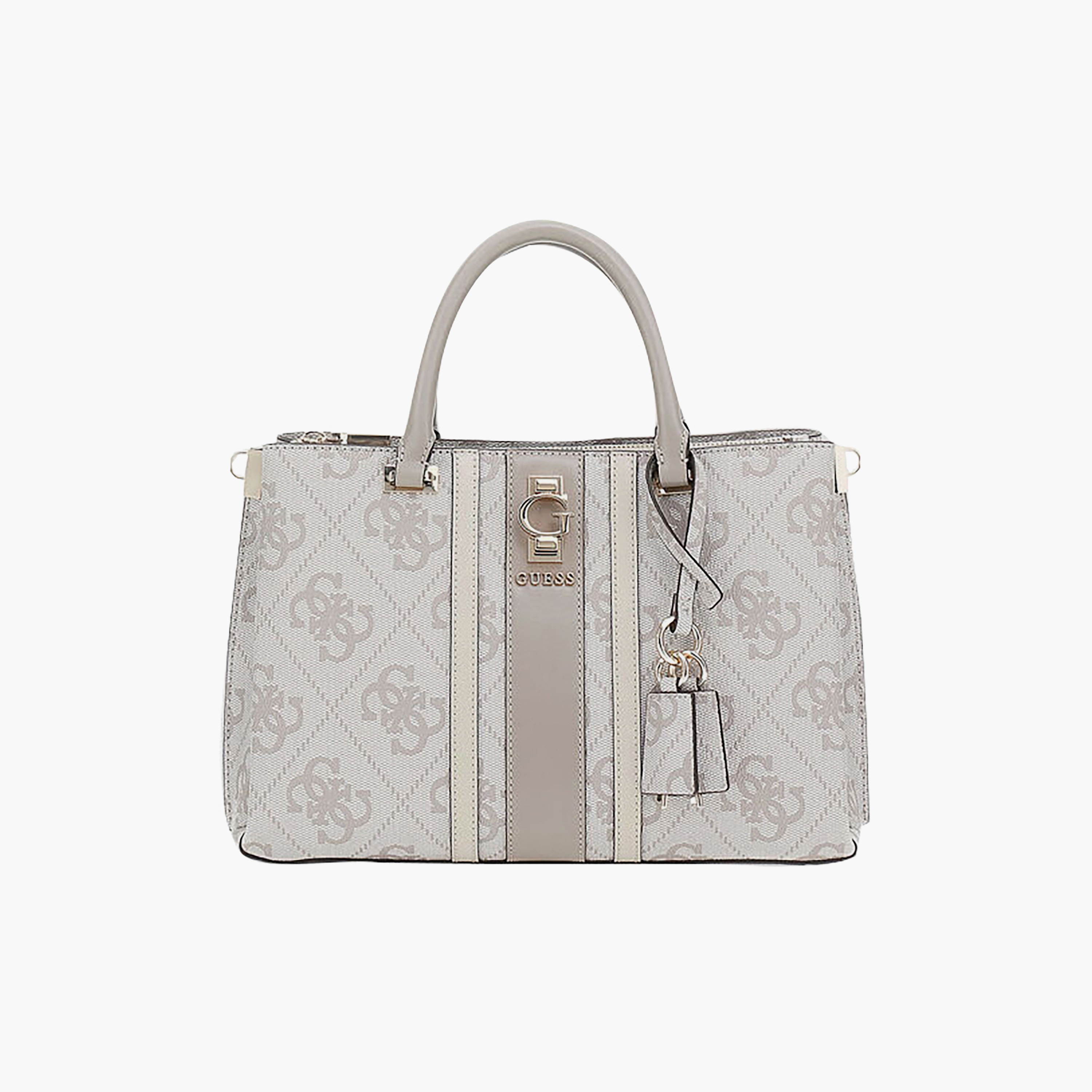 حقيبة ساتشيل Guess إيرينيا بنقشة المونوغرام ومقبضين وإغلاق بسحاب وحزام قابل للفصل-women-bagsandwallets-handbags-image-1