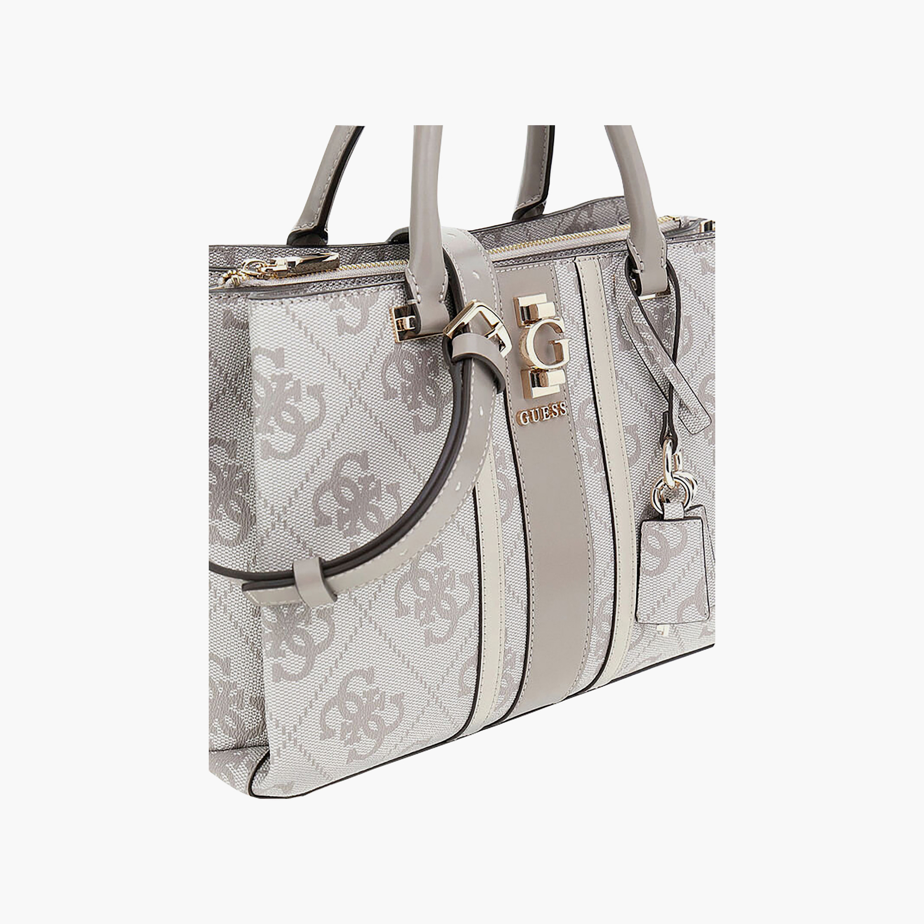 حقيبة ساتشيل Guess إيرينيا بنقشة المونوغرام ومقبضين وإغلاق بسحاب وحزام قابل للفصل-women-bagsandwallets-handbags-image-4