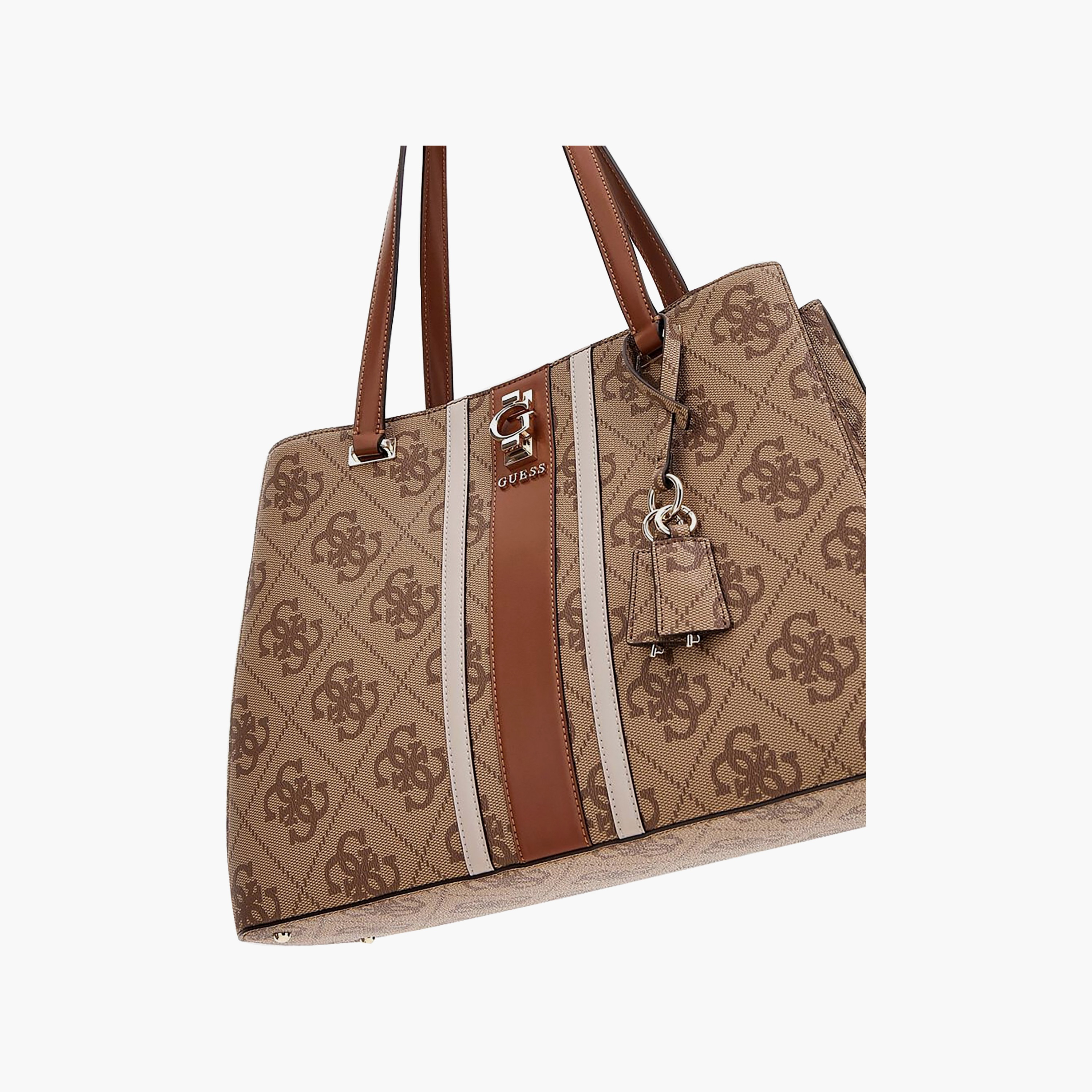 Guess Erenia Monogram Double Handle Tote Bag with Zipper Closure-women-bagsandwallets-handbags-image-4