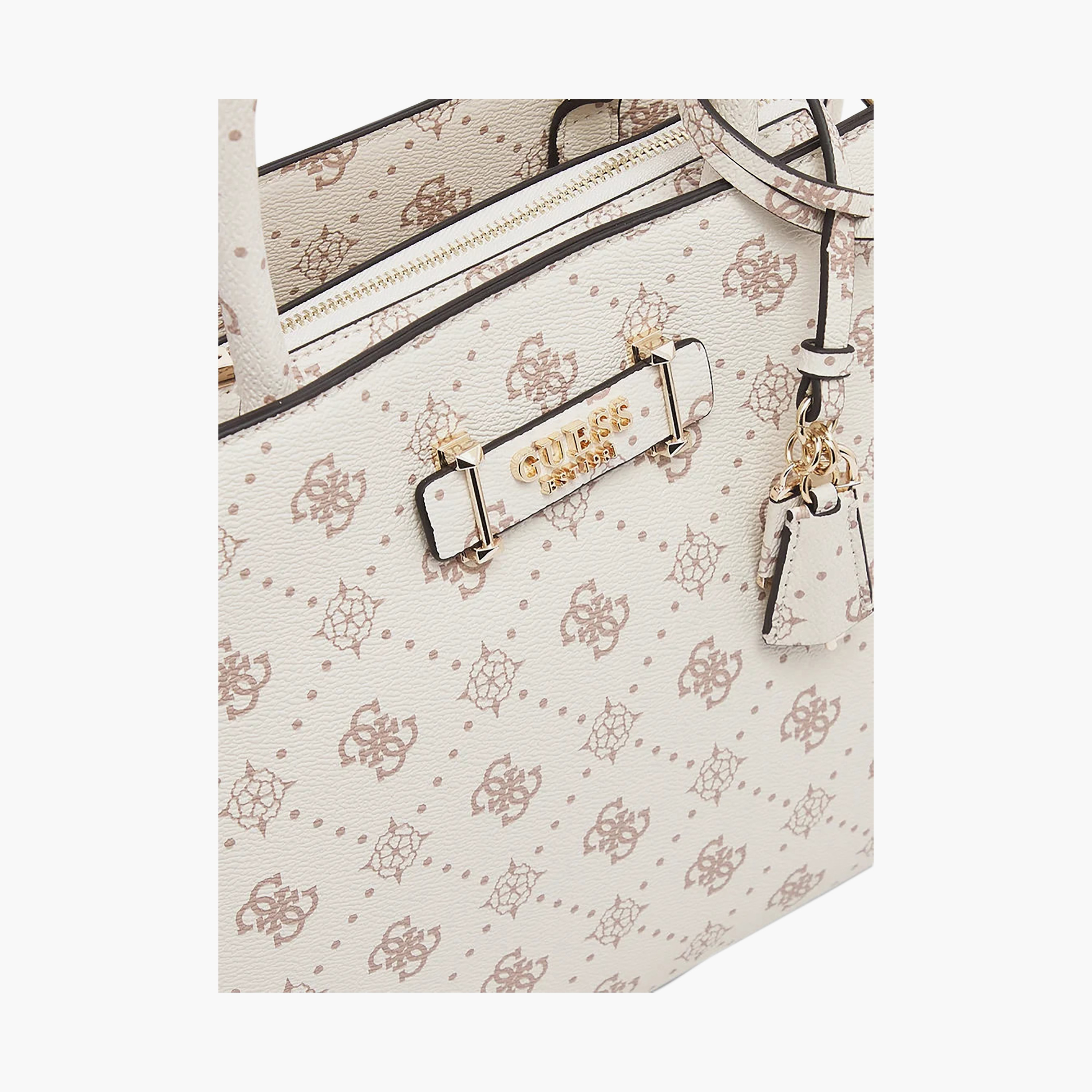 حقيبة ساتشيل Guess سيليا بنقشة المونوغرام ومقبضين وإغلاق بسحاب وحزام قابل للتعديل-women-bagsandwallets-handbags-image-8