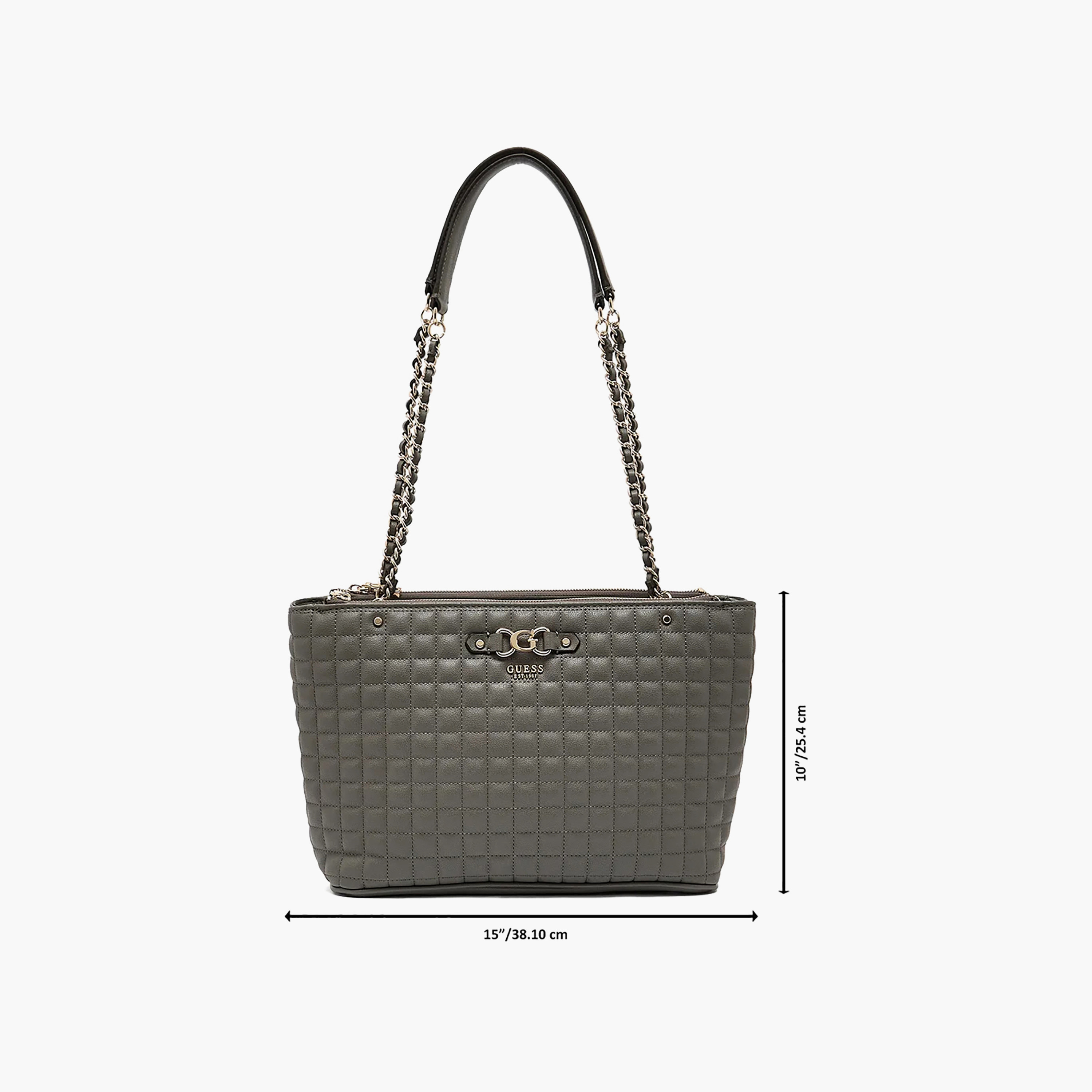 حقيبة توت بمقبضين مبطنة بتصميم شبكي مع إغلاق بسحاب من Guess Nadira-women-bagsandwallets-handbags-image-4