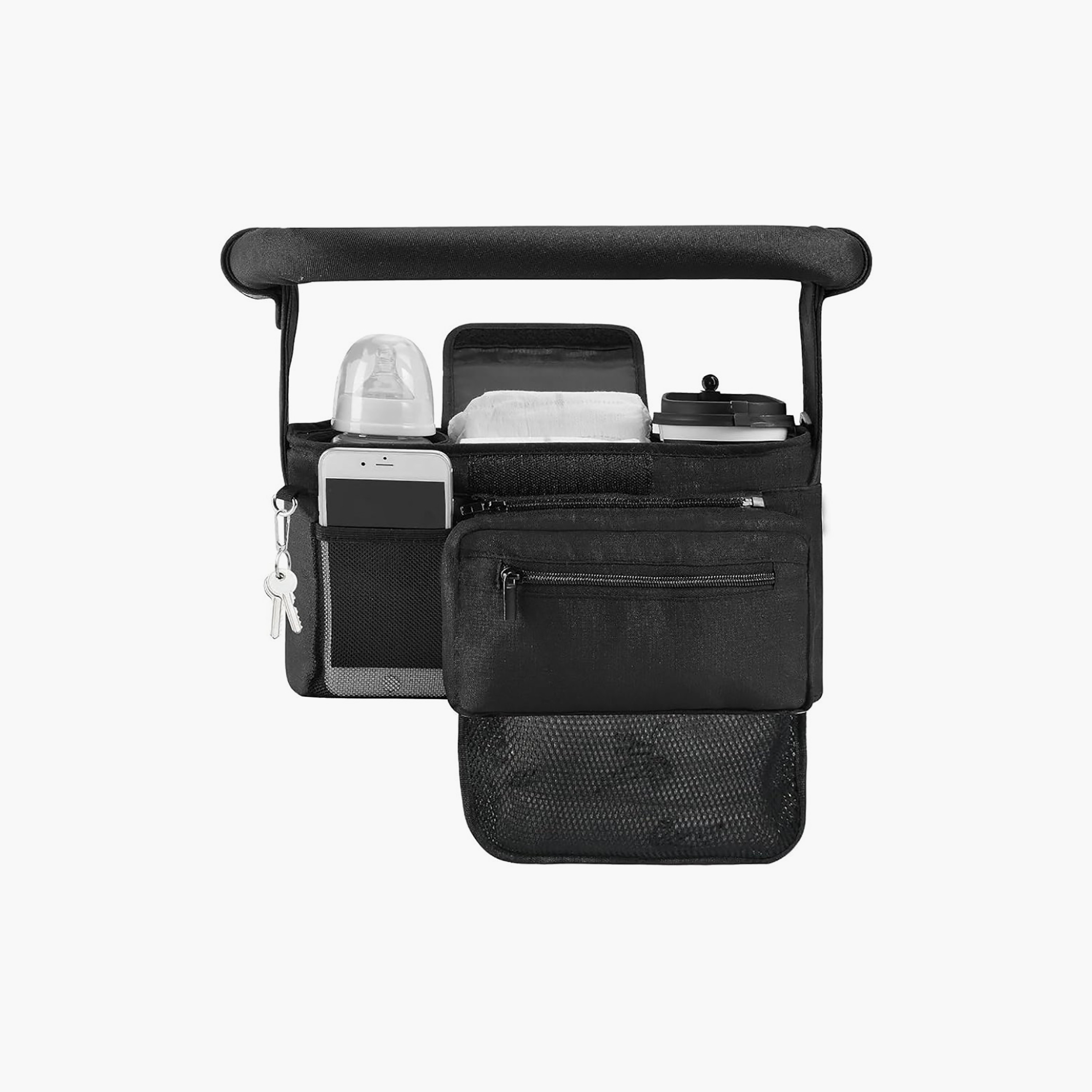 Momcozy Universal Stroller Organizer with Cup Holder Phone Bag & Shoulder Strap-baby-gear-strollersandprams-accessories-image-2