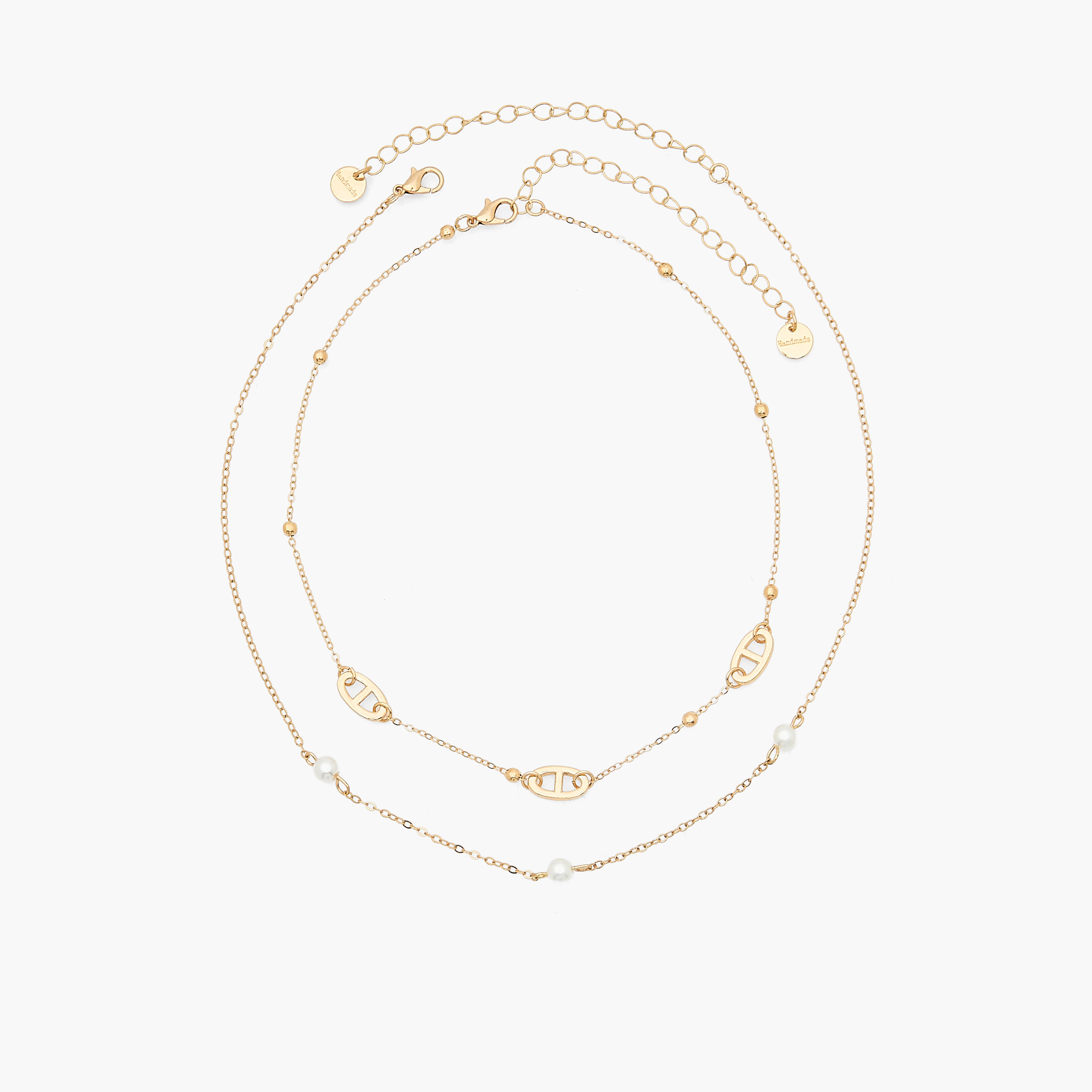 Set of 2 Gold Tone Necklace with Assorted Design-women-watchesandjewellery-jewellery-necklacesandpendants-image-1