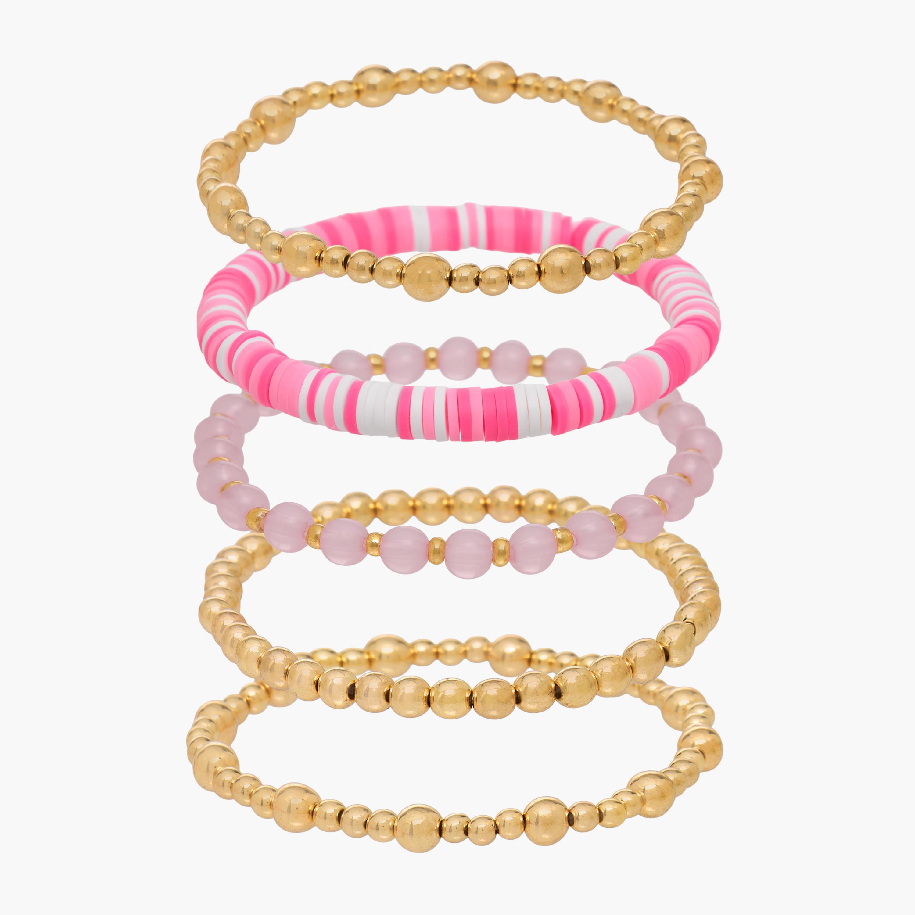 Pack of 5 Stretchable Beaded Bracelet-women-watchesandjewellery-jewellery-banglesandbracelets-image-1
