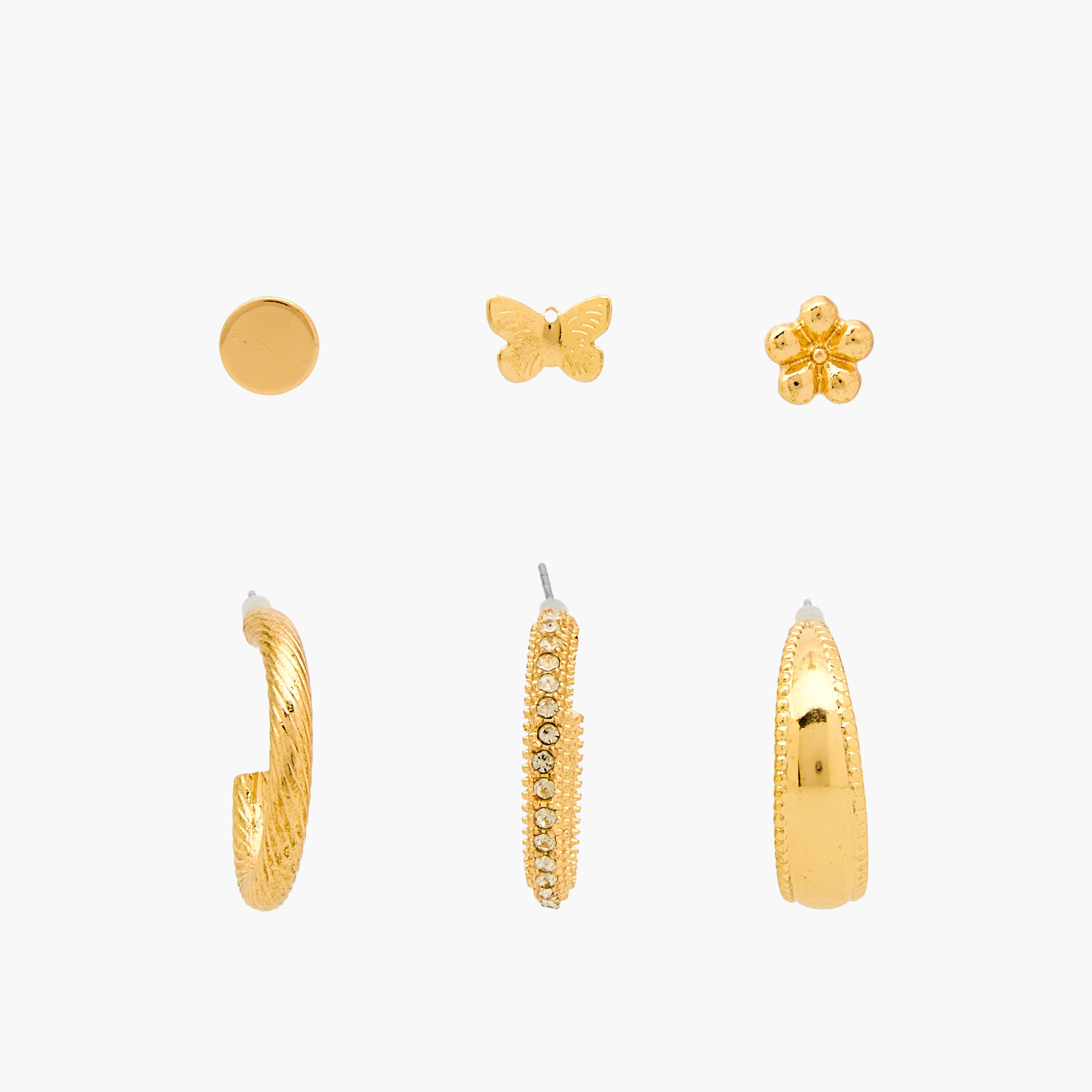 Pack of 6 - Assorted Earrings with Pushback Closure-women-watchesandjewellery-jewellery-earrings-image-1
