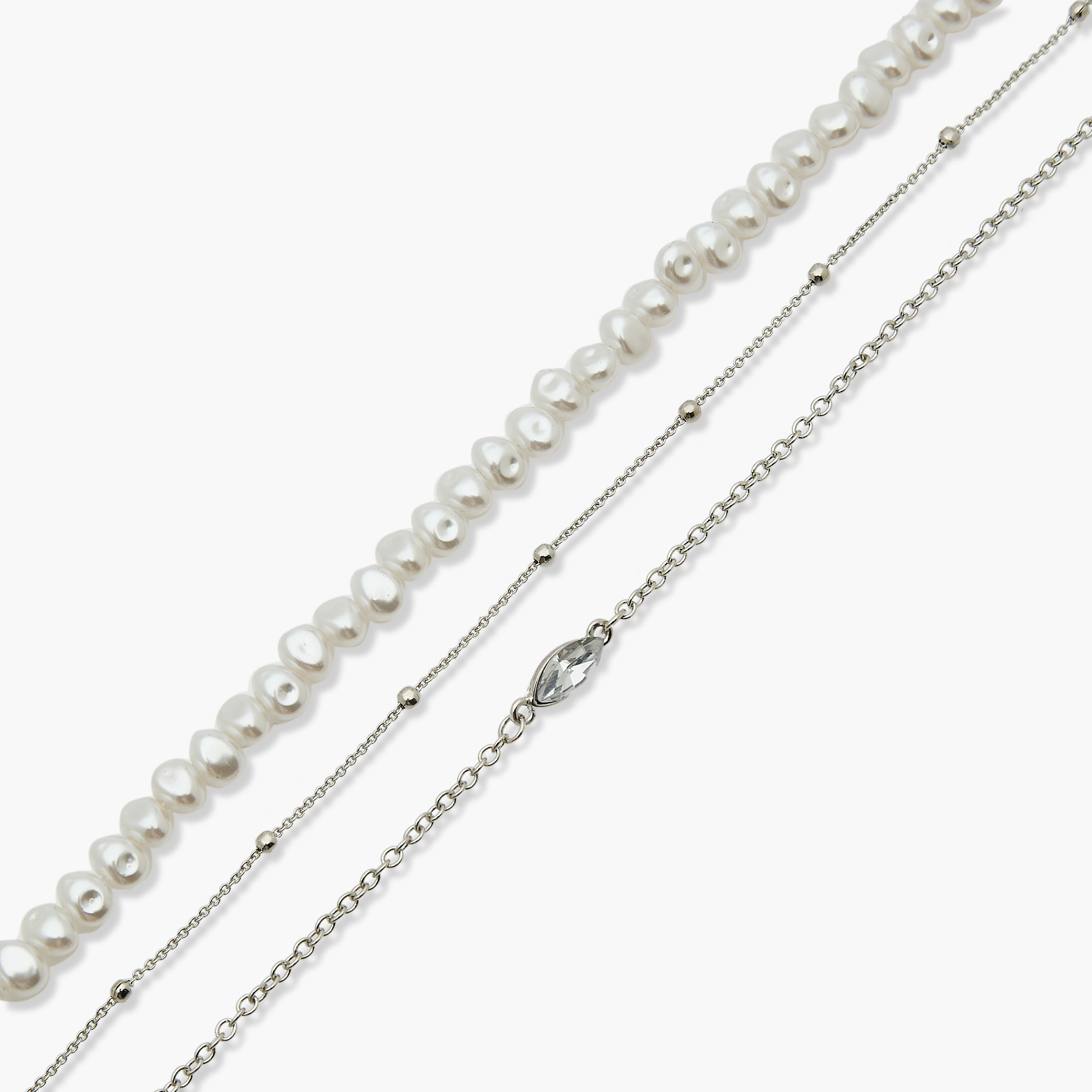 طقم أساور للكاحل باللون الفضي - 3 قطع-women-watchesandjewellery-jewellery-anklets-image-9