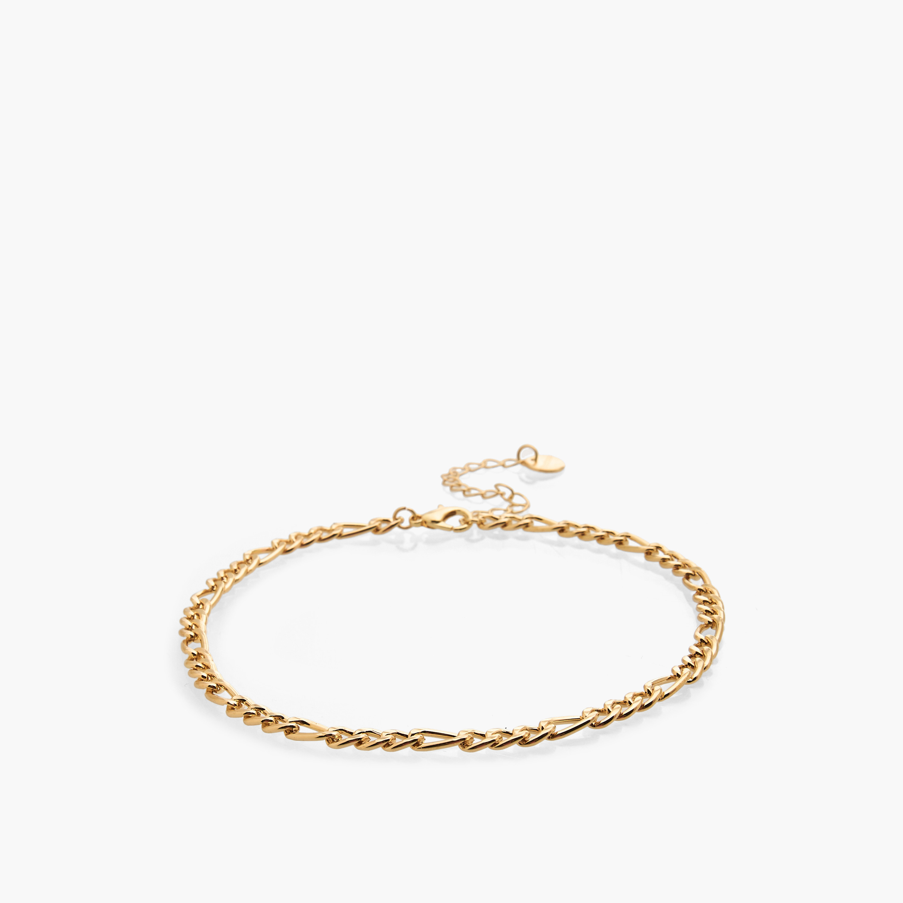طقم خلخال بتصميم سلسلة باللون الذهبي - 5 قطع-women-watchesandjewellery-jewellery-anklets-image-2