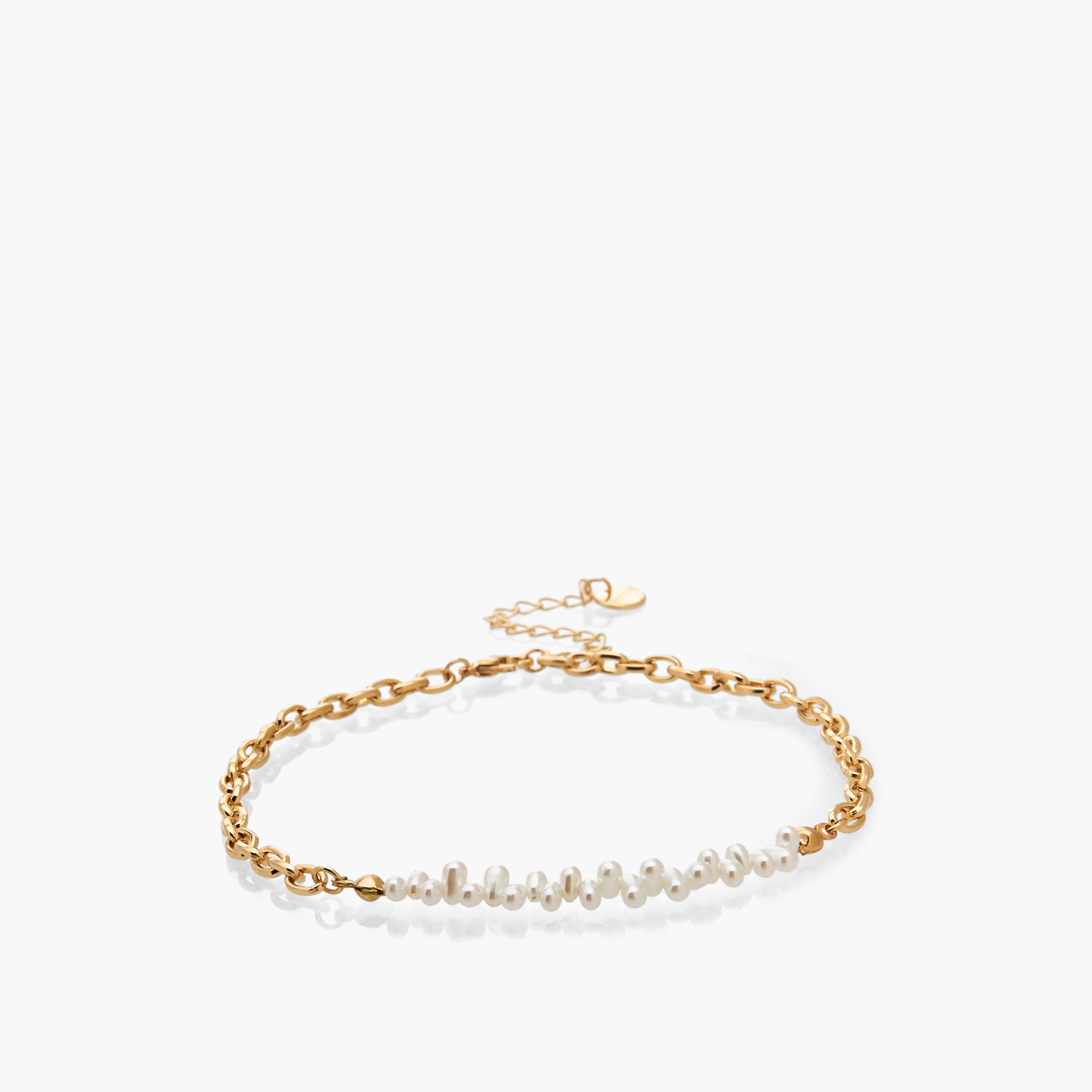 طقم خلخال بتصميم سلسلة باللون الذهبي - 5 قطع-women-watchesandjewellery-jewellery-anklets-image-4