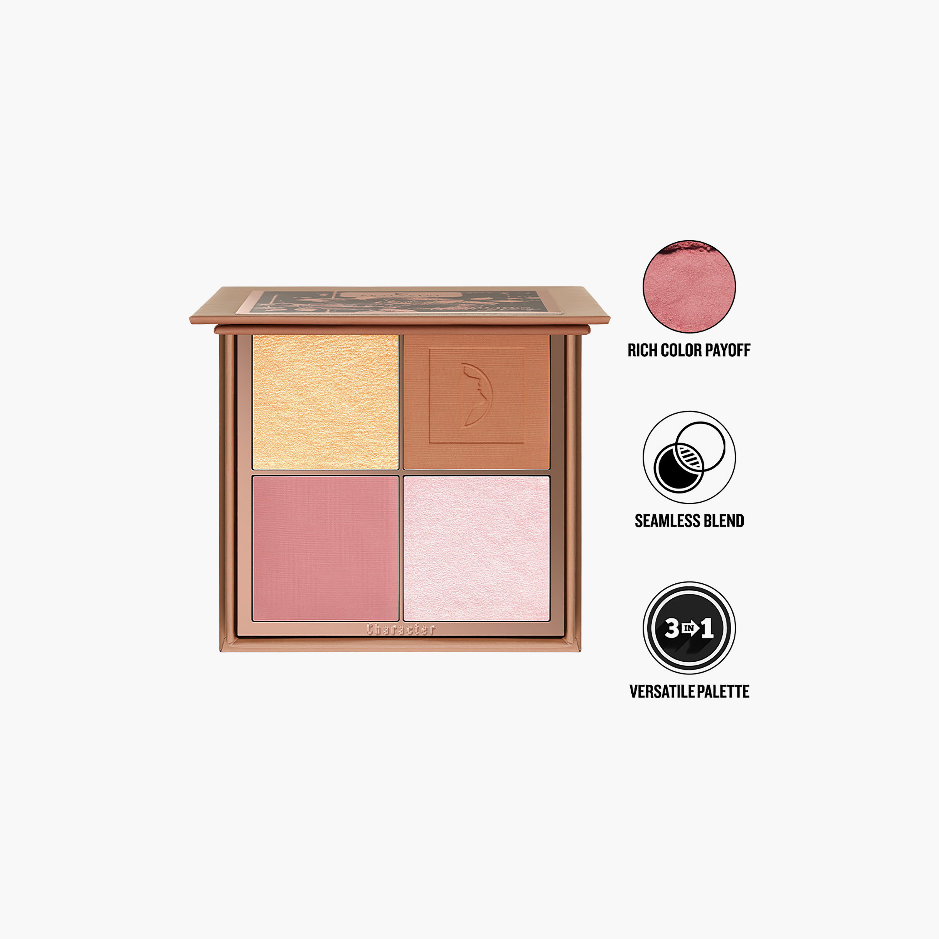 باليت أحمر الخدود والهايلايتر من كاركتر، 4 ألوان، 21.5 غرام-beautyandpersonalcare-makeup-face-highlighters-image-6