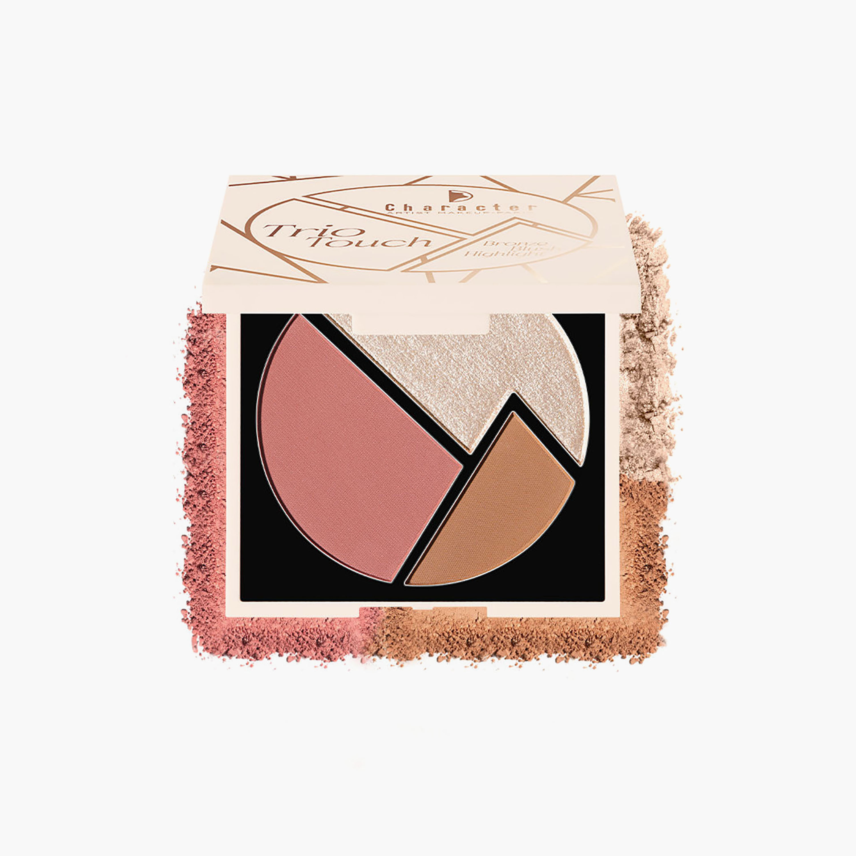 باليت أحمر الخدود والإضاءة الثلاثية من كاركتر تاتش برونز، 8.2 غرام-beautyandpersonalcare-makeup-face-highlighters-image-1