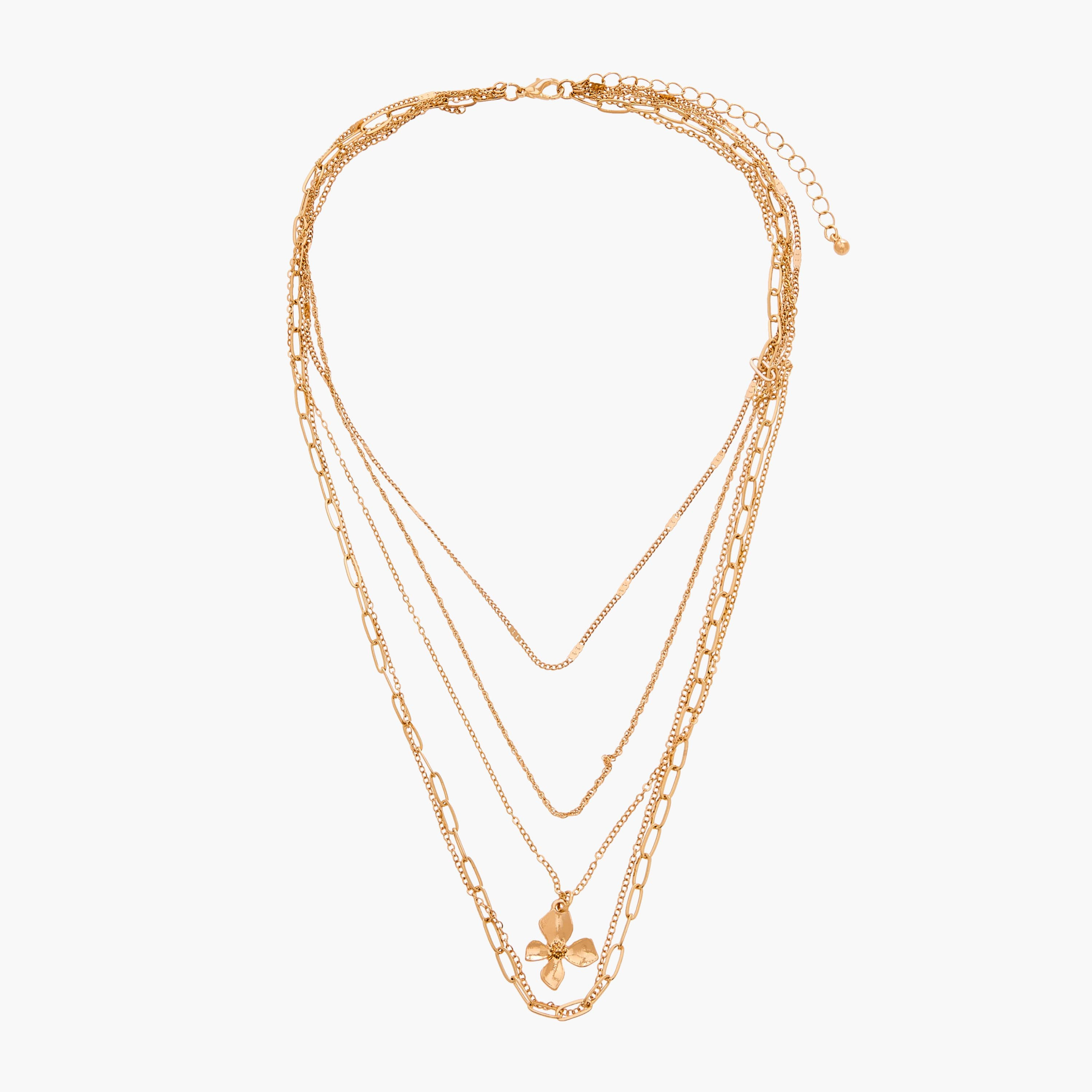 Gold Tone Layered Necklace with Pendant-women-watchesandjewellery-jewellery-necklacesandpendants-image-1