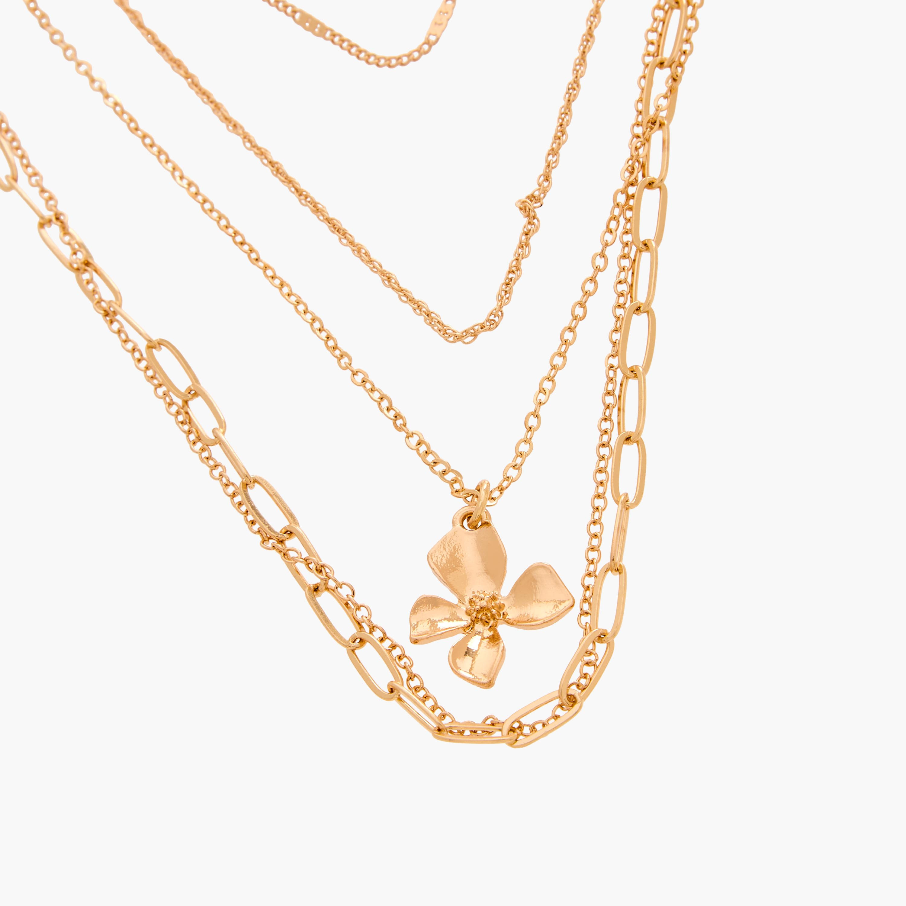 Gold Tone Layered Necklace with Pendant-women-watchesandjewellery-jewellery-necklacesandpendants-image-2