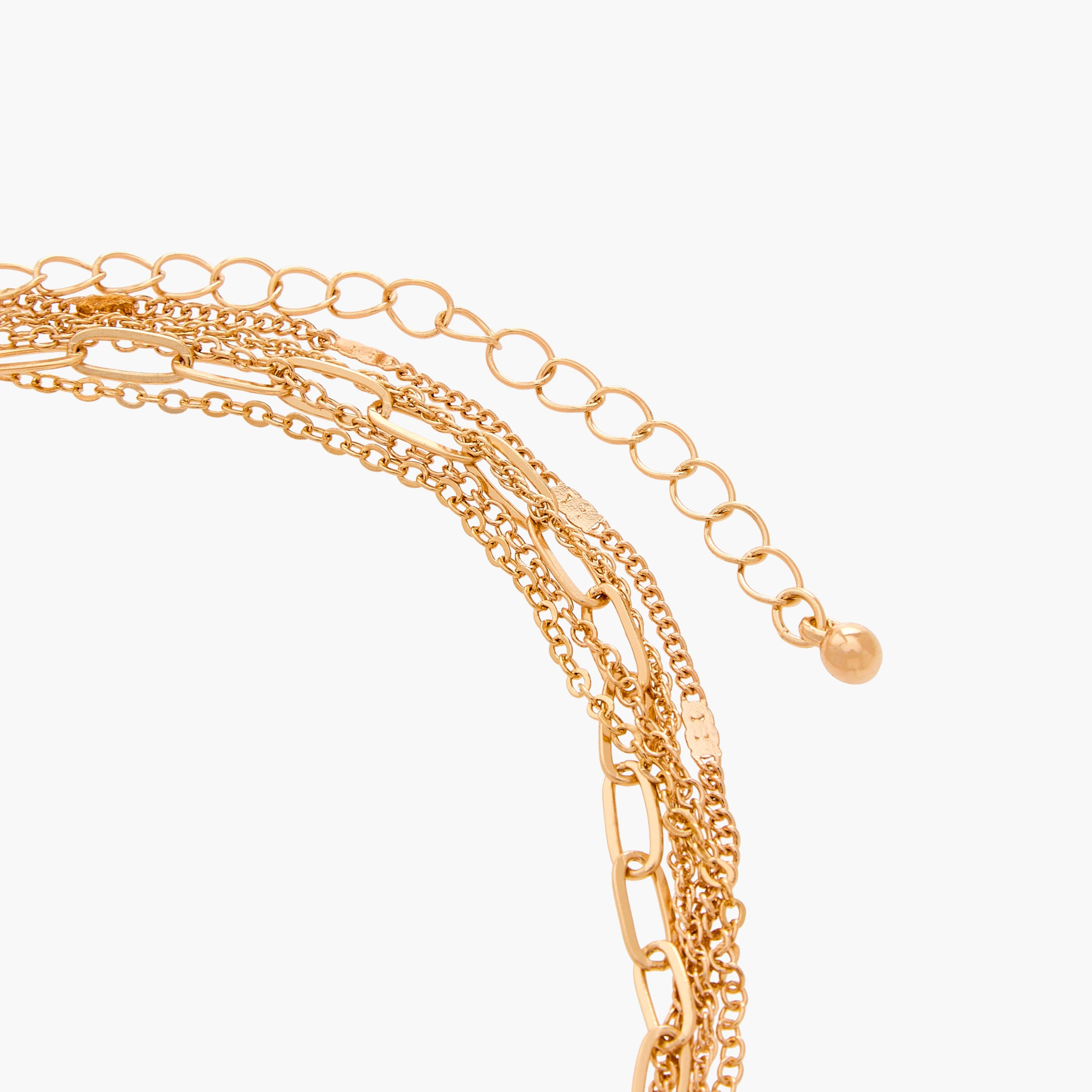 Gold Tone Layered Necklace with Pendant-women-watchesandjewellery-jewellery-necklacesandpendants-image-3