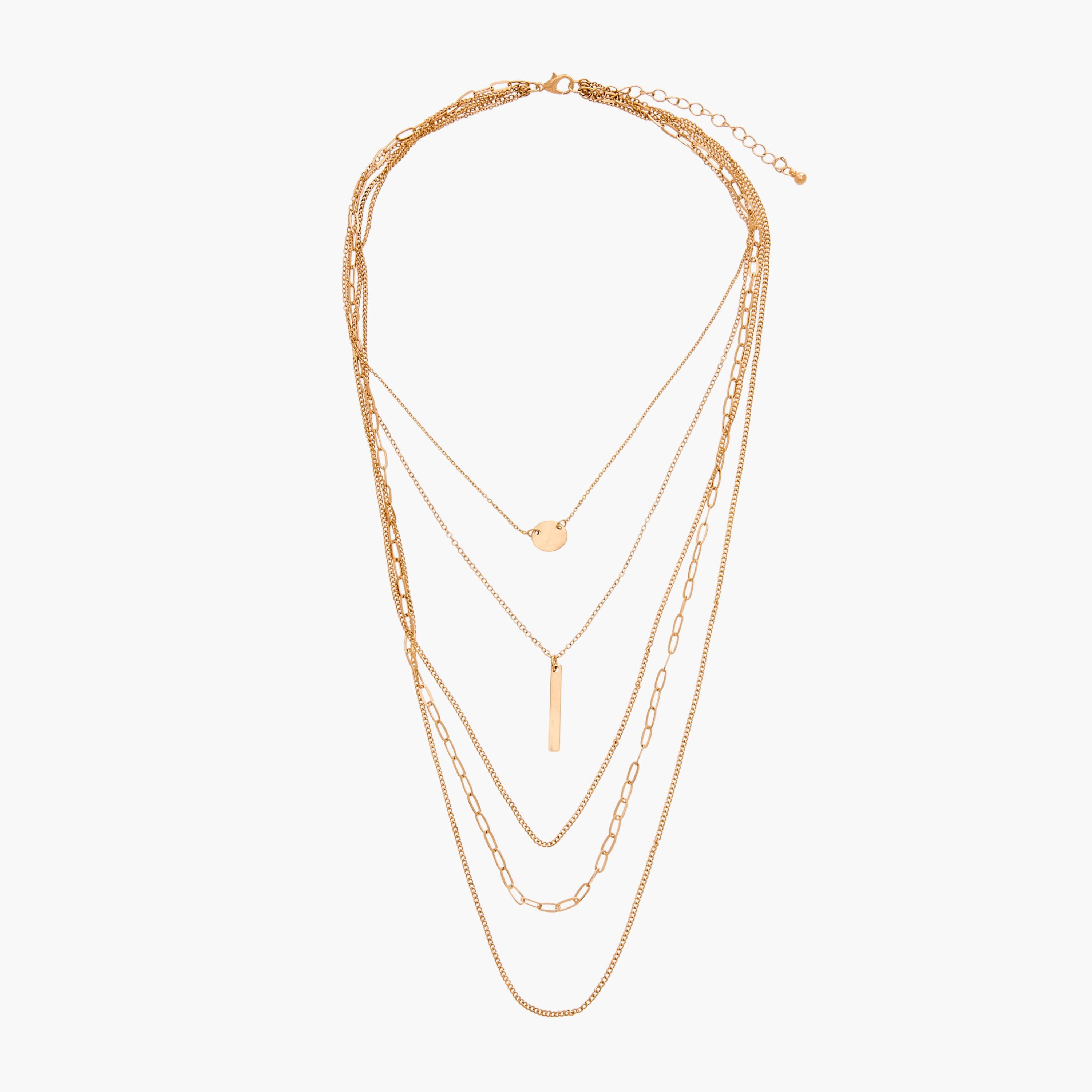 قلادة ذهبية متعددة الطبقات بدلايات-women-watchesandjewellery-jewellery-necklacesandpendants-image-1
