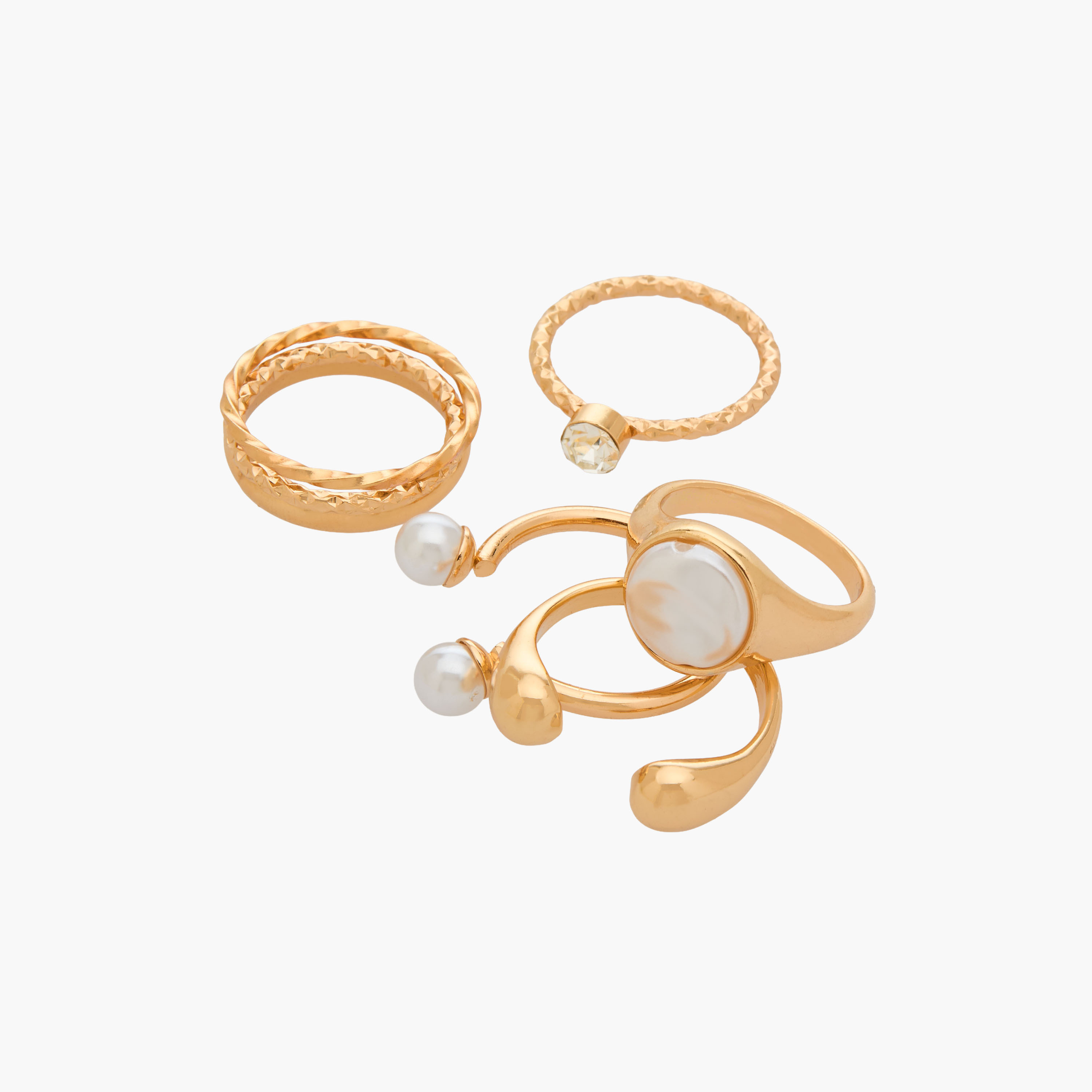 Set of 7 - Assorted Gold Tone Rings-women-watchesandjewellery-jewellery-rings-image-2