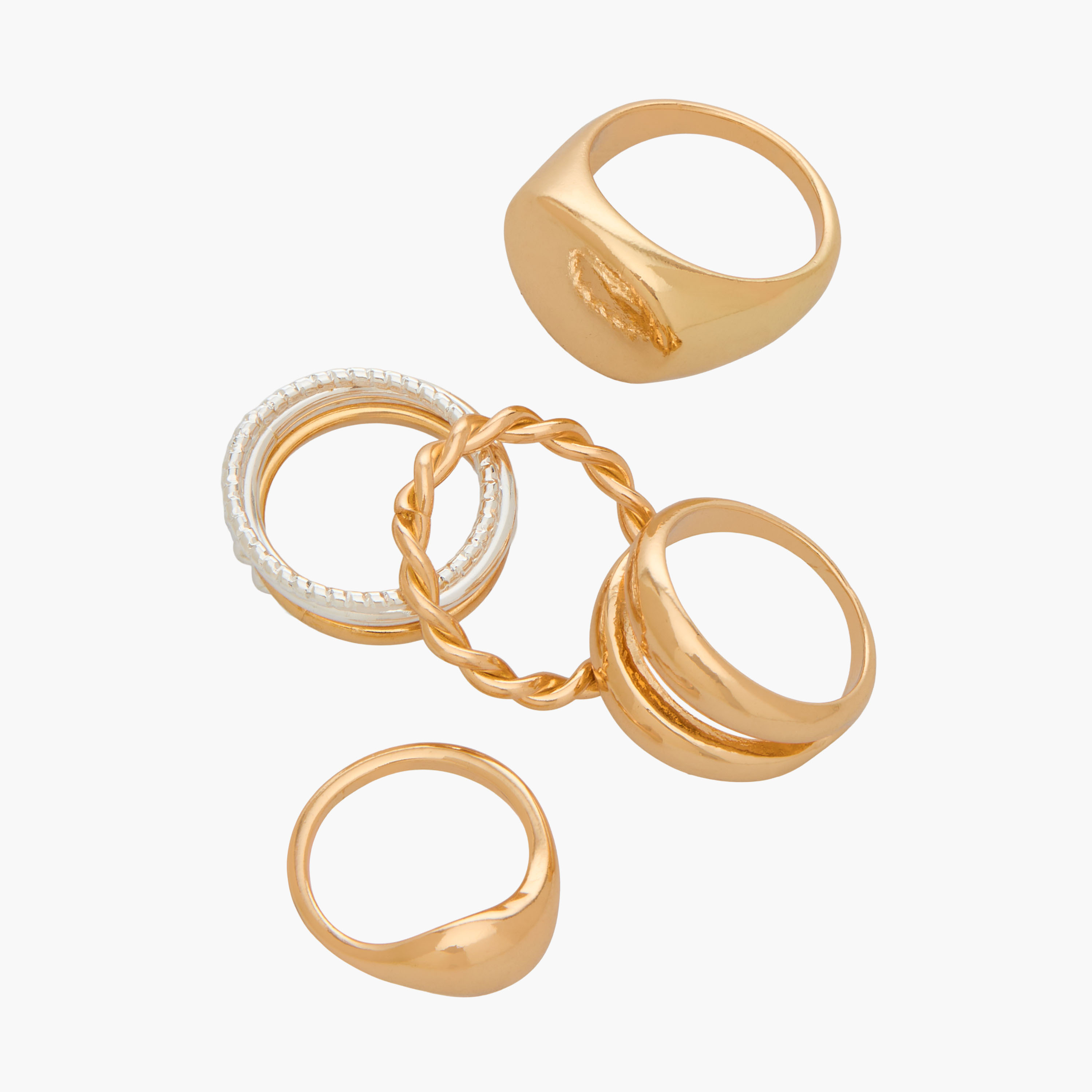 Set of 8 - Assorted Gold Tone Ring-women-watchesandjewellery-jewellery-rings-image-2