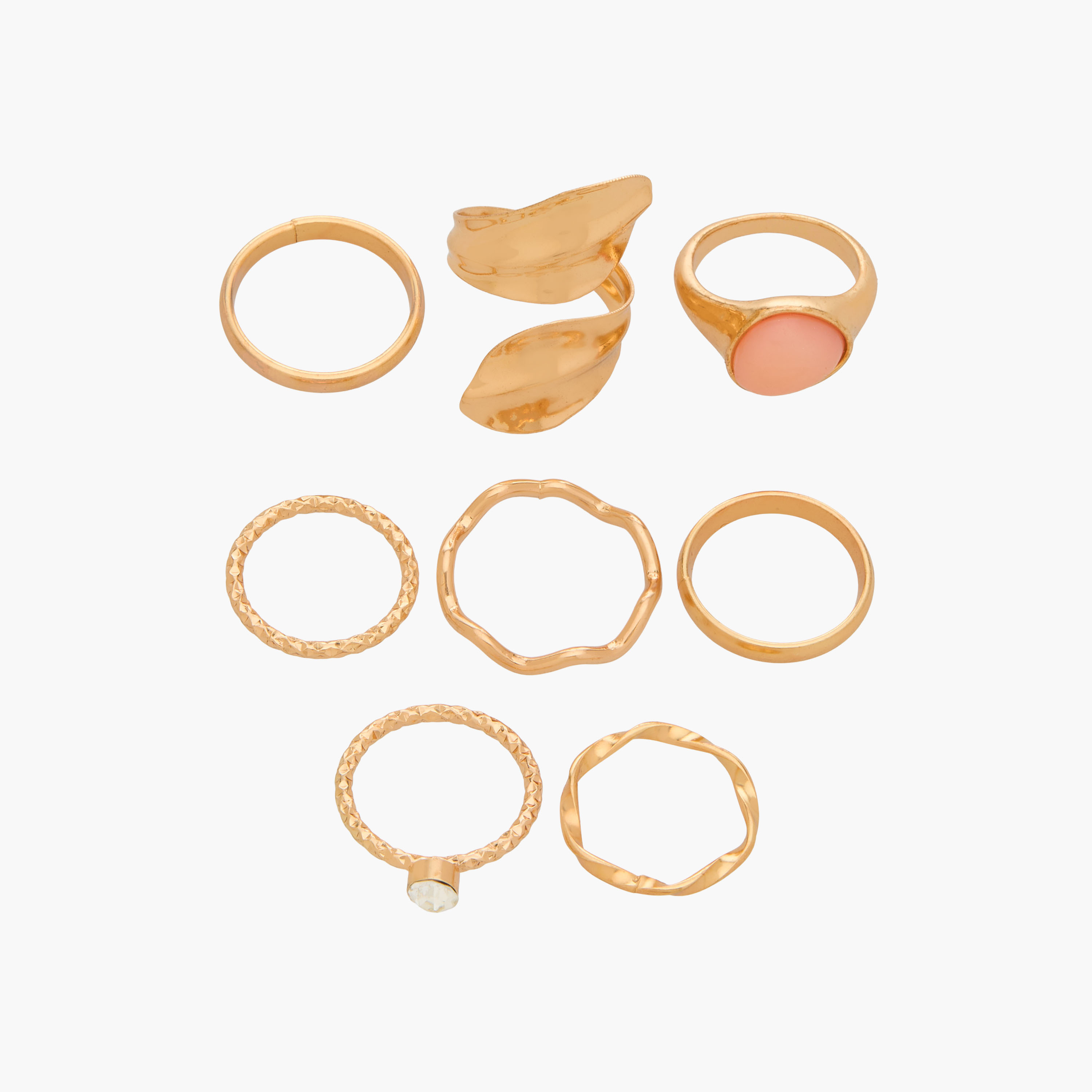 Set of 8 - Assorted Gold Tone Rings-women-watchesandjewellery-jewellery-rings-image-1