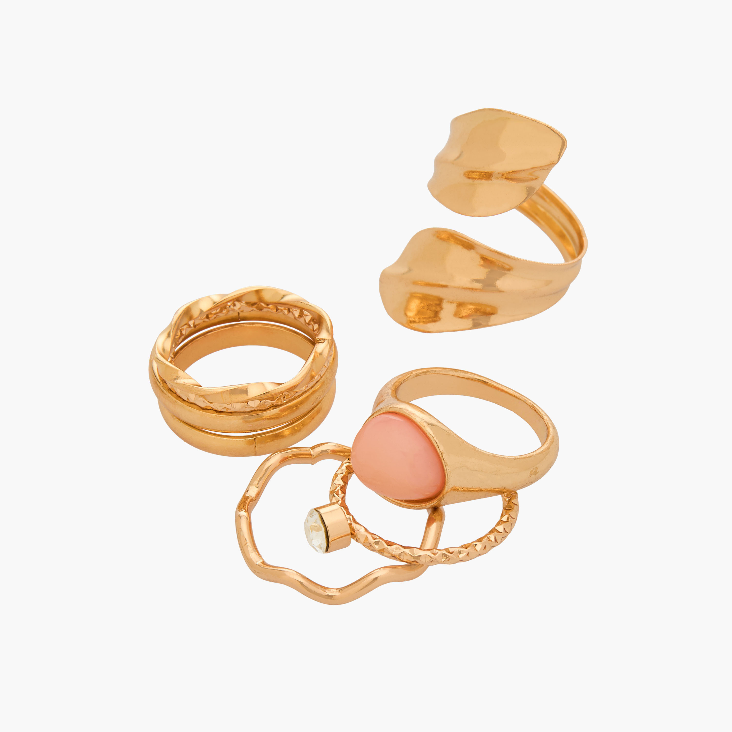 Set of 8 - Assorted Gold Tone Rings-women-watchesandjewellery-jewellery-rings-image-2