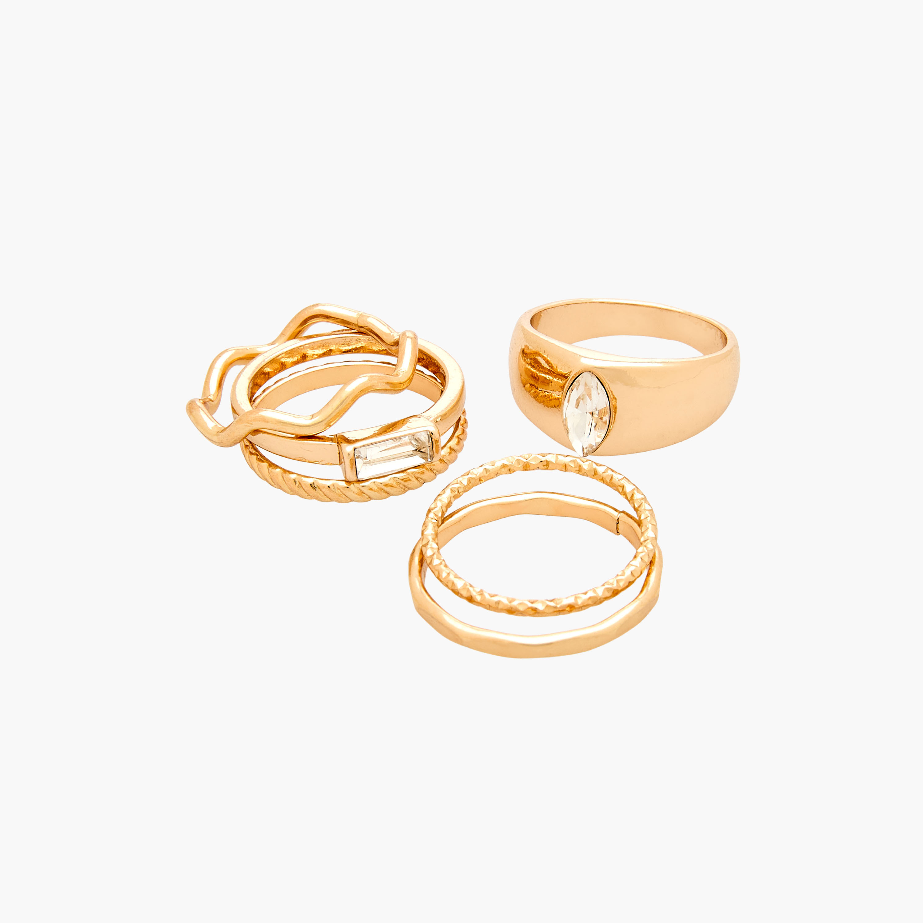 Set of 8 - Assorted Gold Tone Ring-women-watchesandjewellery-jewellery-rings-image-2
