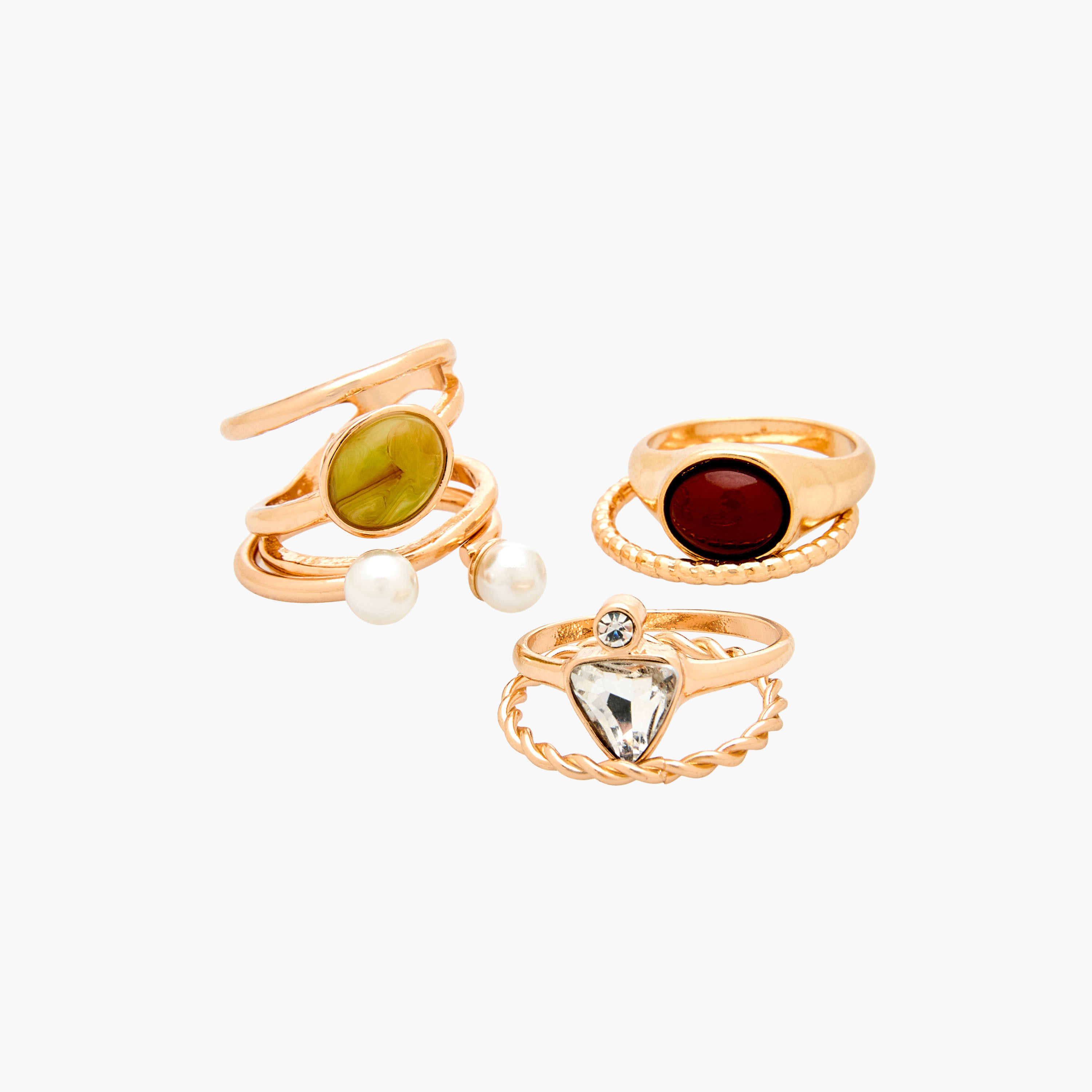 Set of 6 - Assorted Gold Tone Ring-women-watchesandjewellery-jewellery-rings-image-2