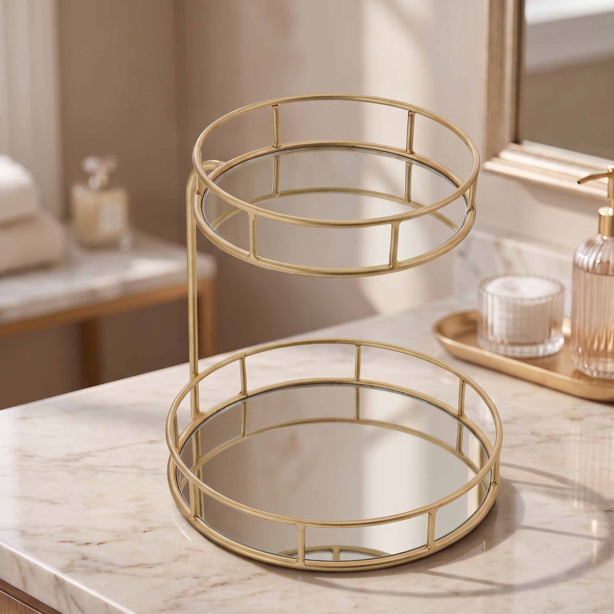 صينية تخزين زجاج بطابقين - 20 سم-household-storage-storagesolutions-storageboxesandbaskets-image-1