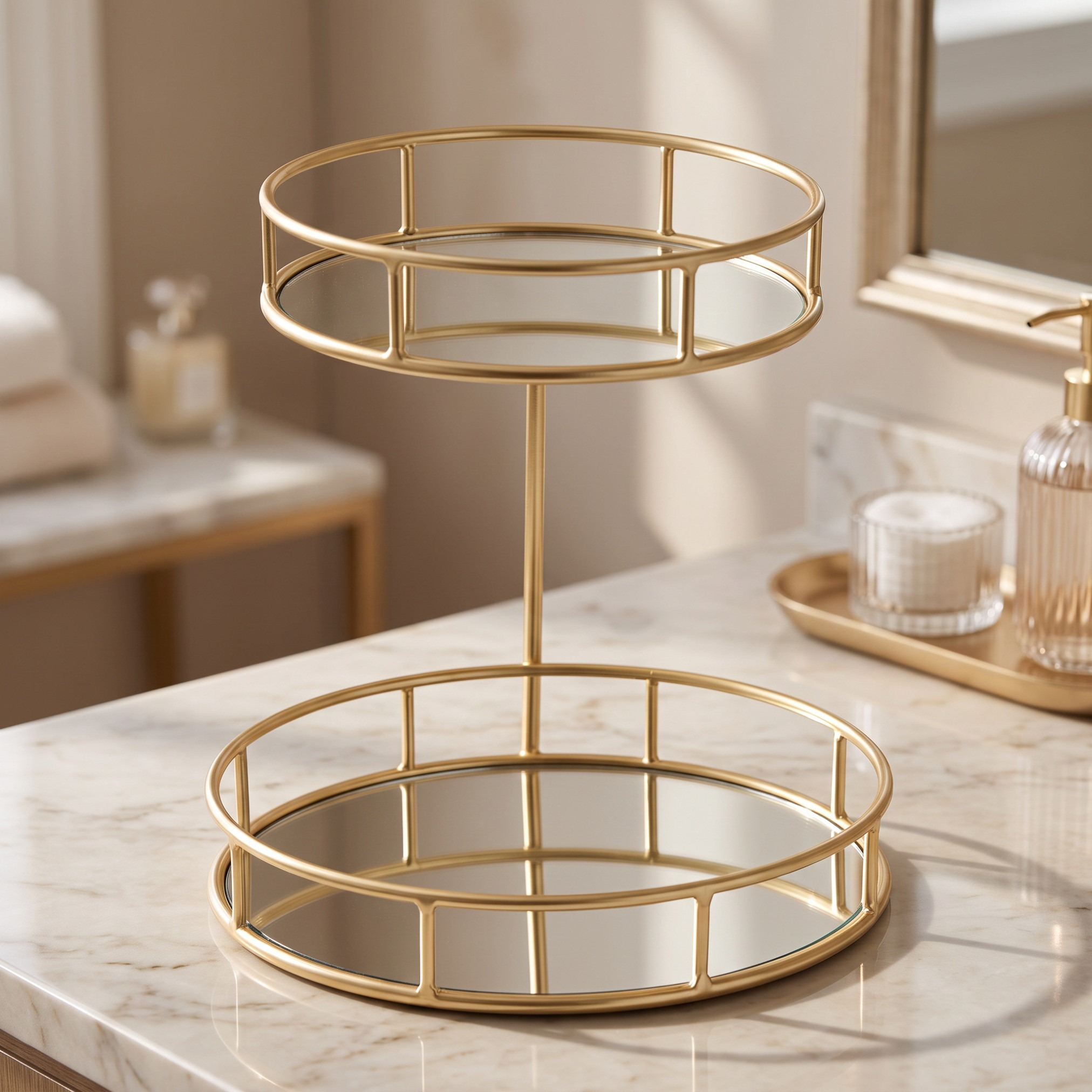 صينية تخزين زجاج بطابقين - 20 سم-household-storage-storagesolutions-storageboxesandbaskets-image-2