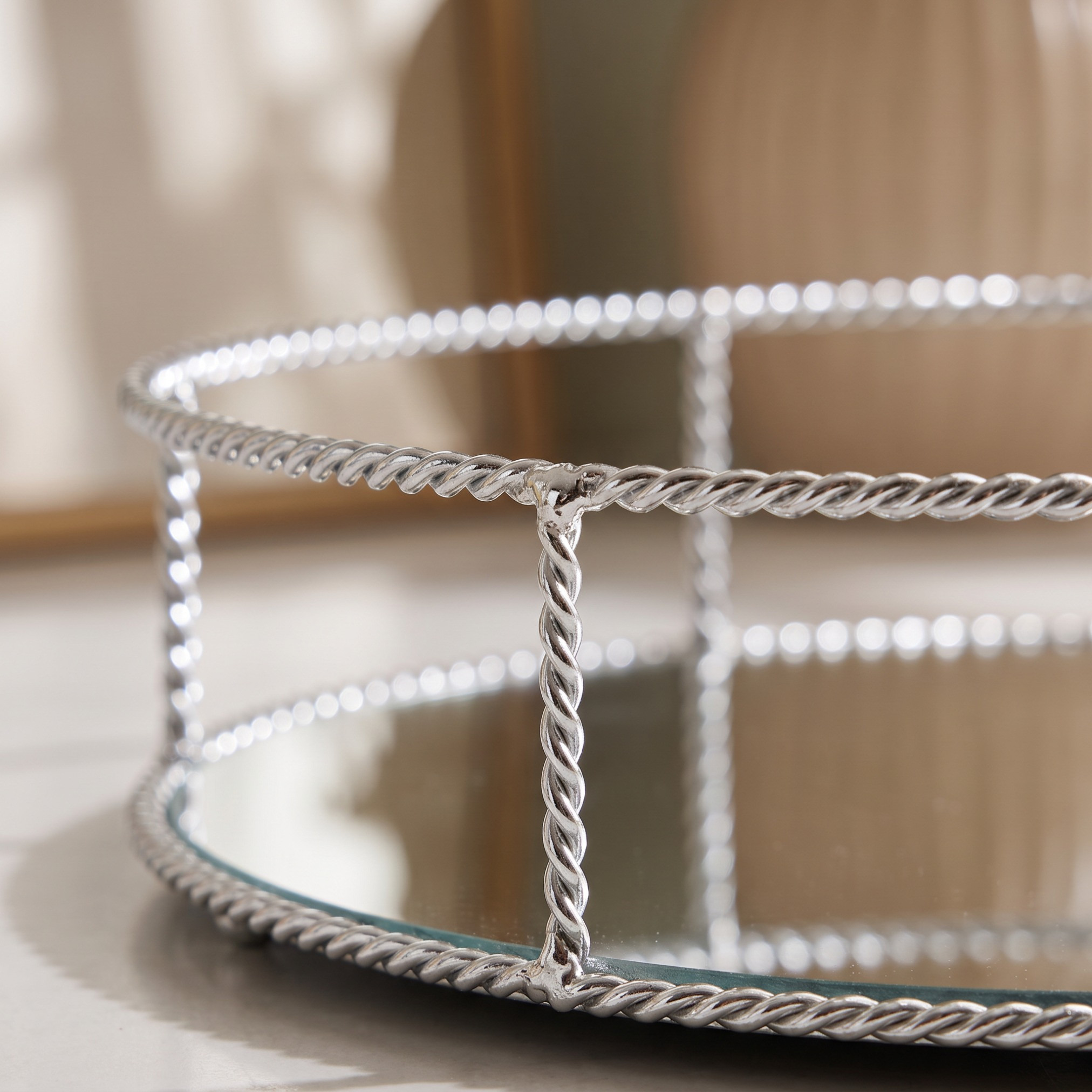 Decorative Tray with Glass - 25 cm-household-decor-boxesandtrays-image-2