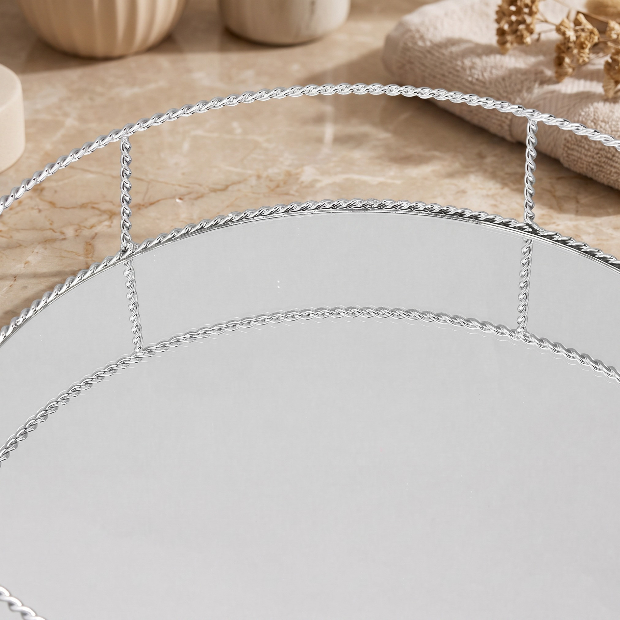 Decorative Tray with Glass - 25 cm-household-decor-boxesandtrays-image-3