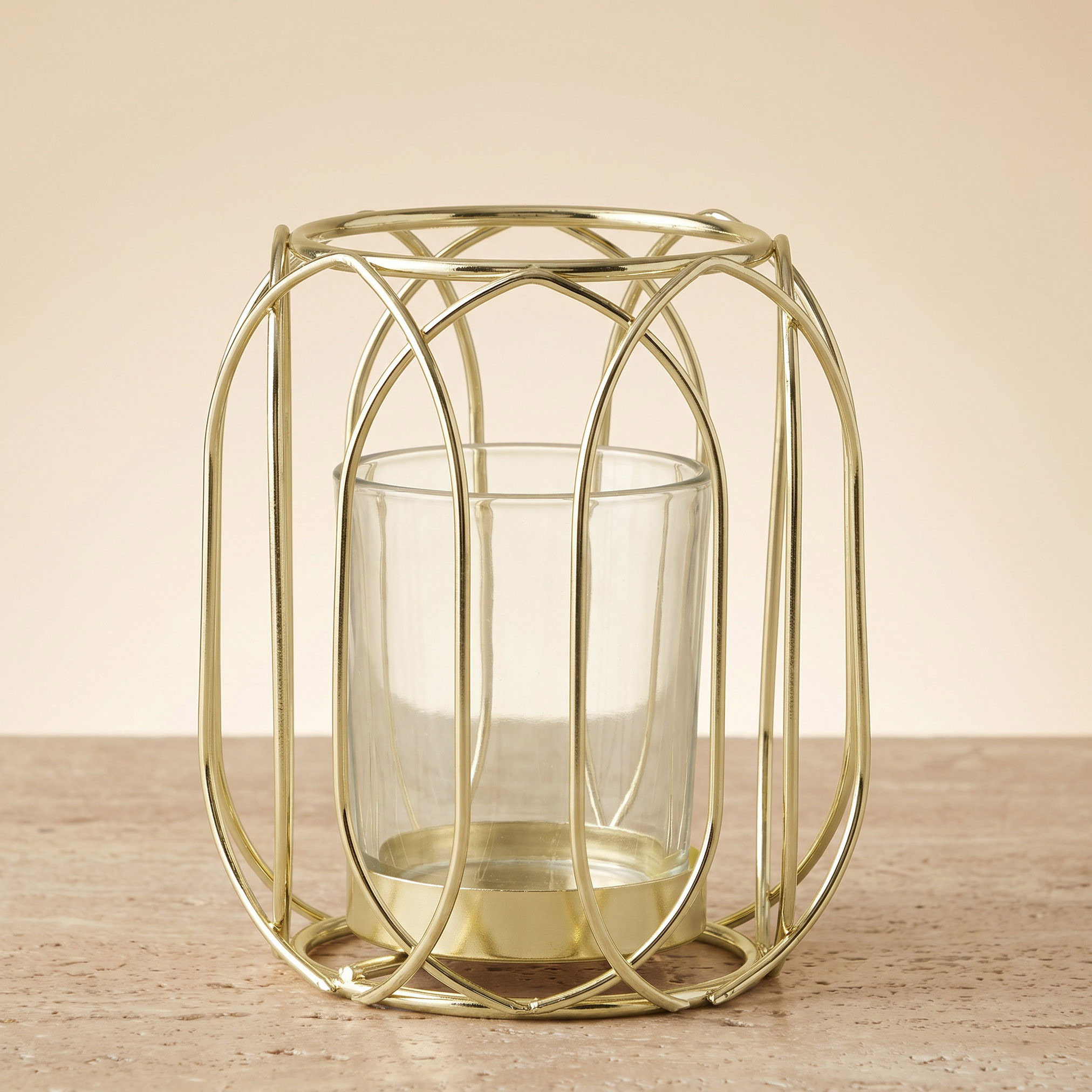 Decorative Candle Holder with Glass - 9x9x11 cm-household-decor-candleholdersandlanterns-image-1