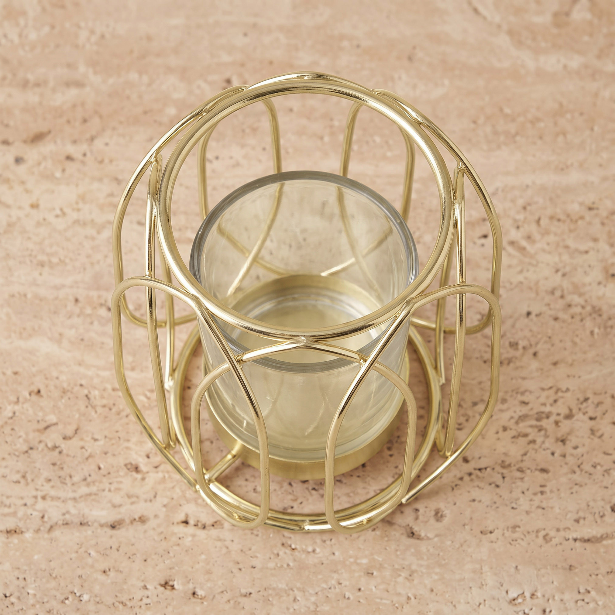Decorative Candle Holder with Glass - 9x9x11 cm-household-decor-candleholdersandlanterns-image-2