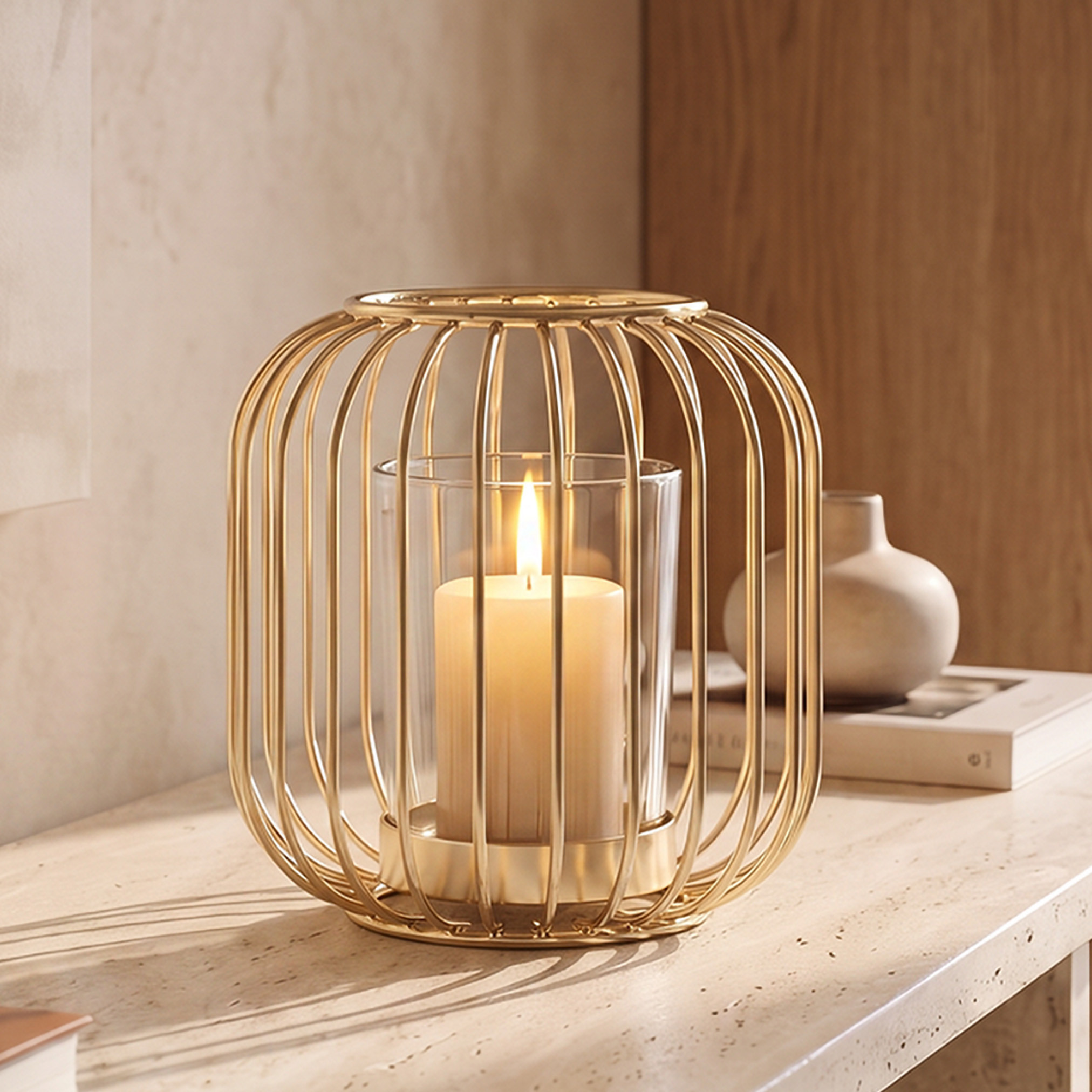 Decor Candle Holder with Glass - 11 cm-household-decor-candleholdersandlanterns-image-4