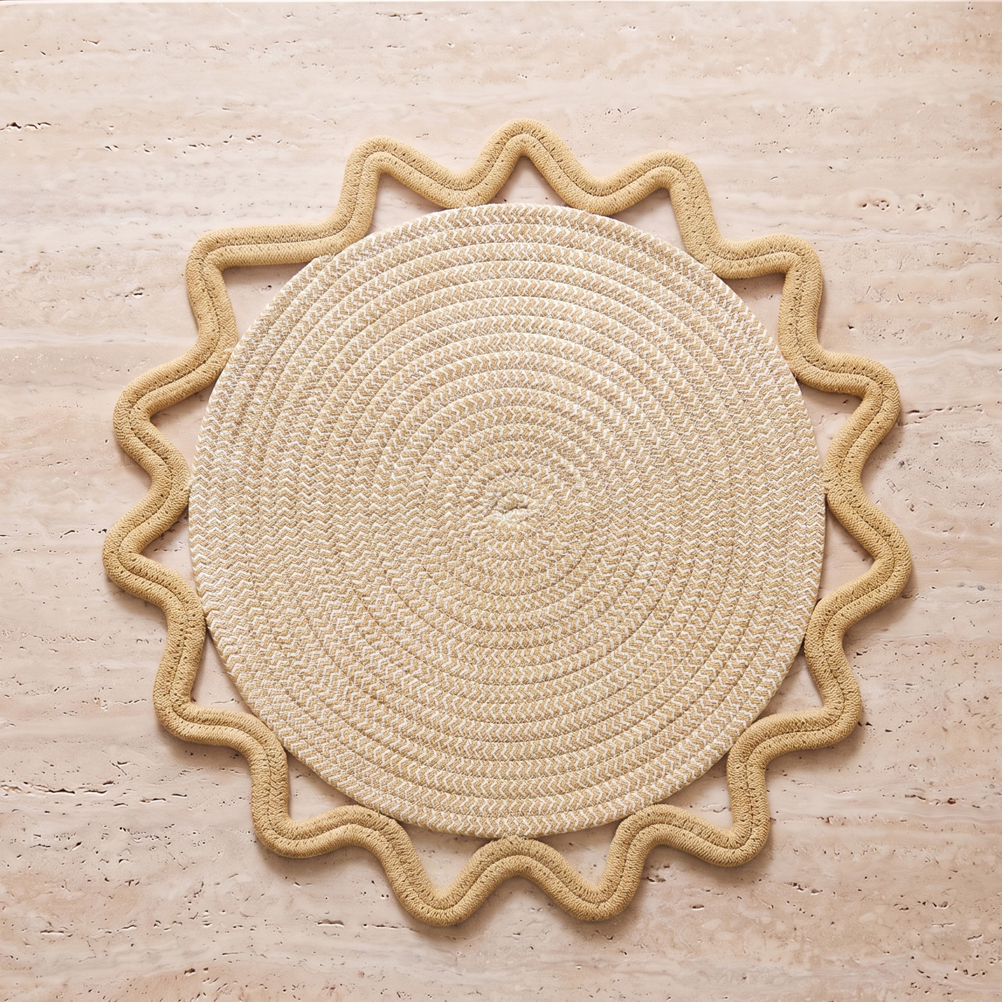 لبادة صحون منسوجة بحواف مموجة - 38 سم-household-dining-tablelinen-placemats-image-1