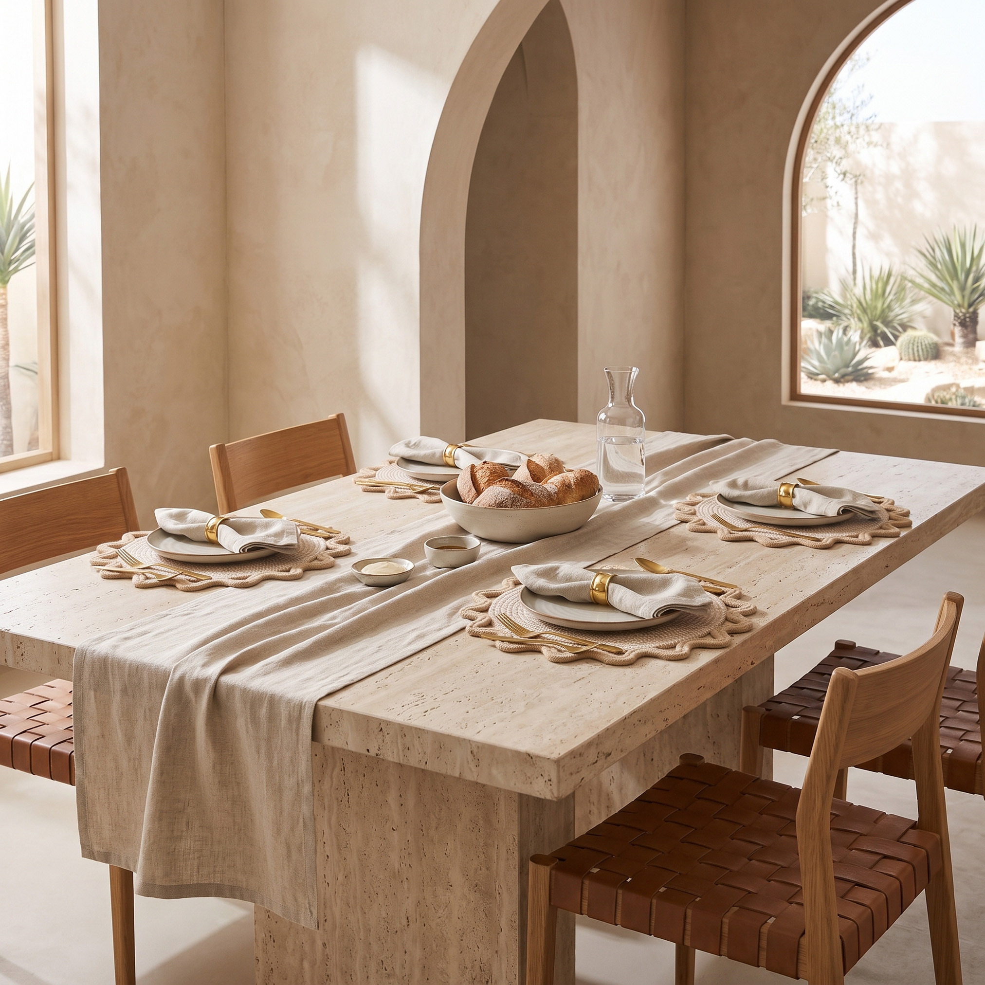 لبادة صحون منسوجة بحواف مموجة - 38 سم-household-dining-tablelinen-placemats-image-4