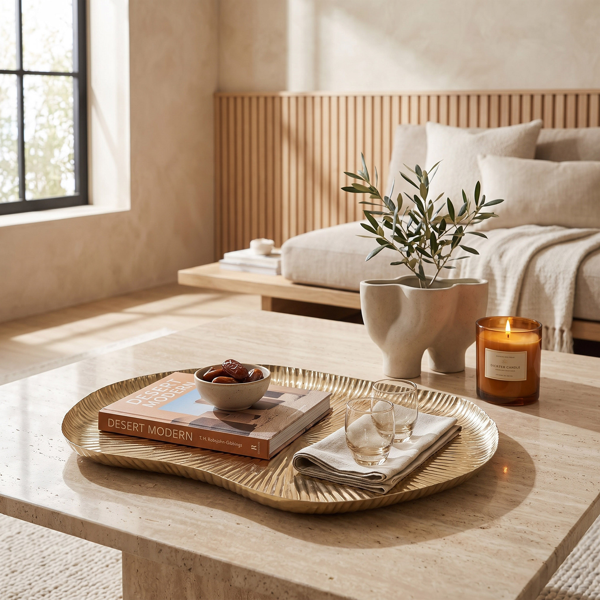 صينية ديكور معدن بارزة الملمس - 28 سم-household-decor-boxesandtrays-image-3