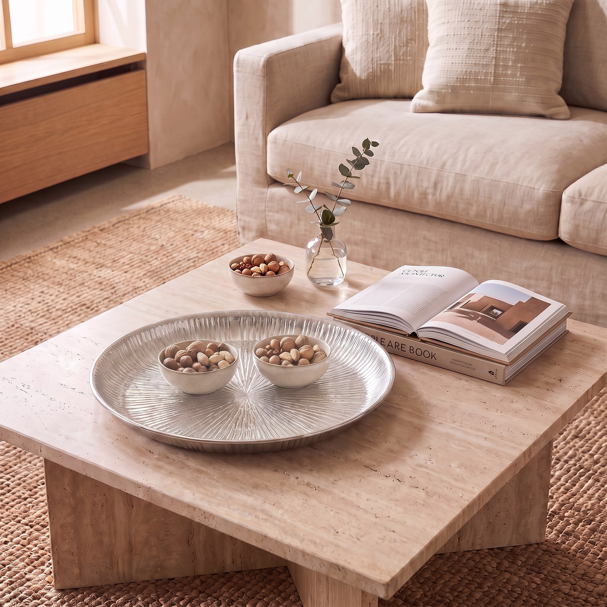 صينية ديكور معدن بارزة الملمس - 30 سم-household-decor-boxesandtrays-image-4