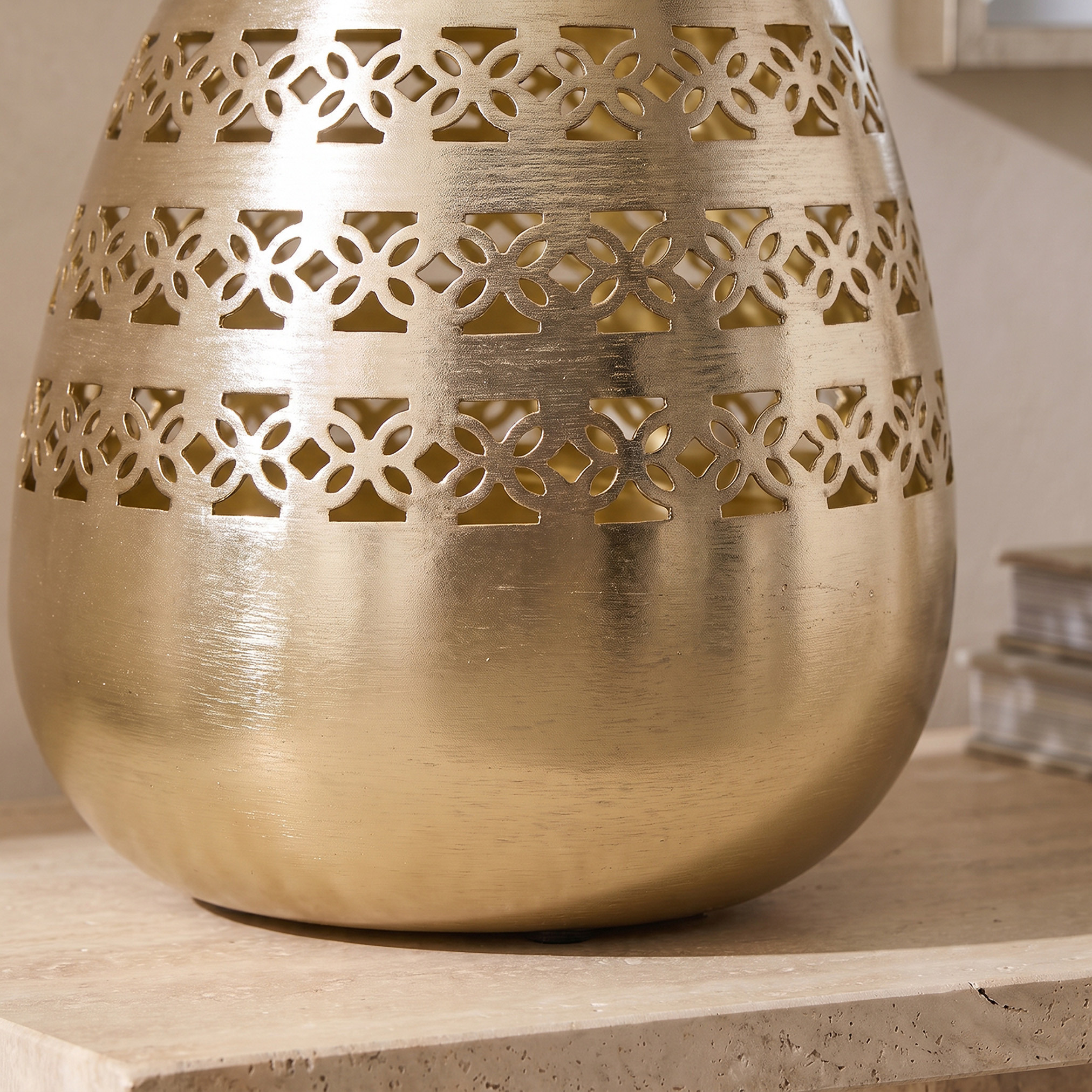 Decorative Floral Cutwork Vase - 18 cm-household-decor-vasesandbowls-image-2