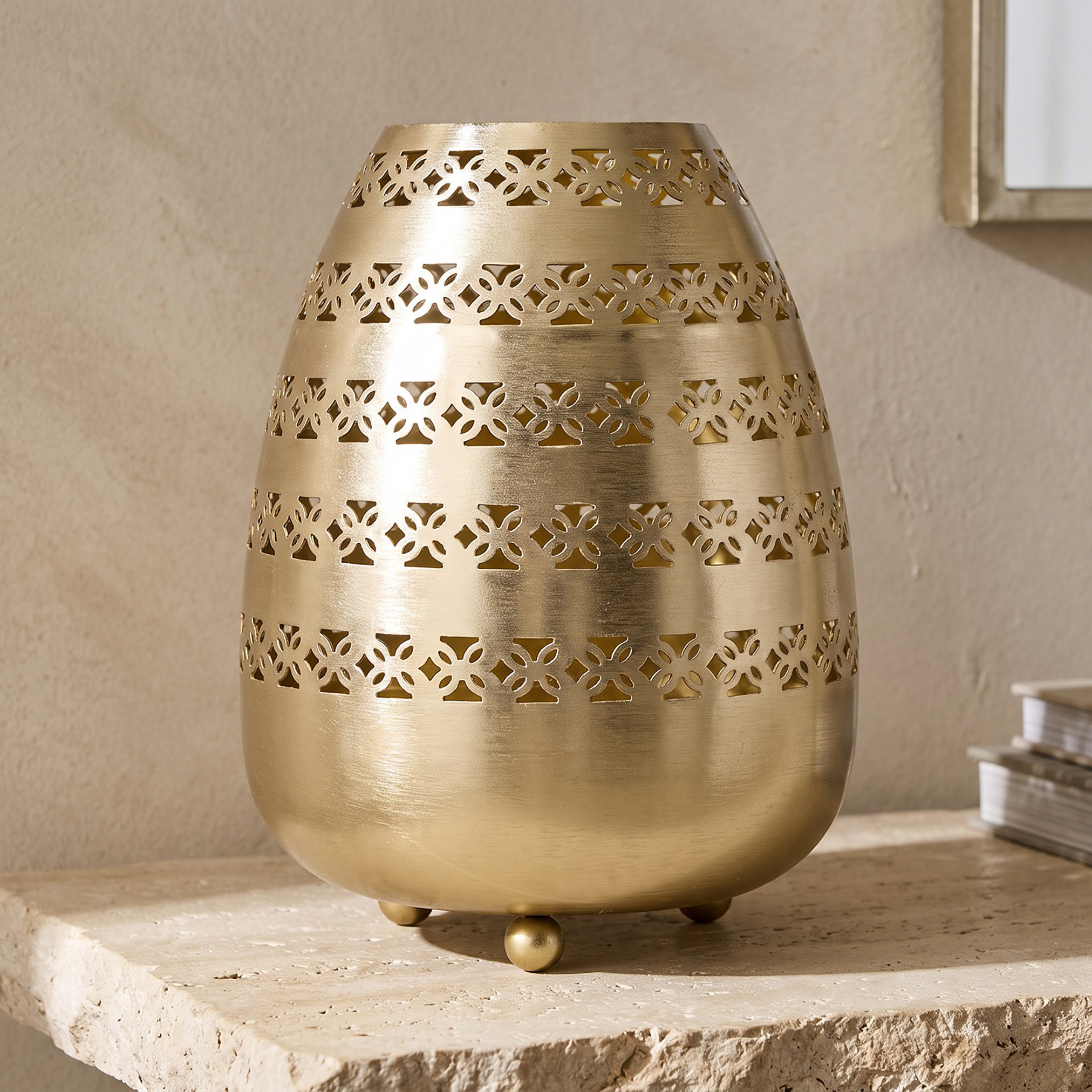 Decorative Floral Cutwork Vase - 21 cm-household-decor-vasesandbowls-image-1