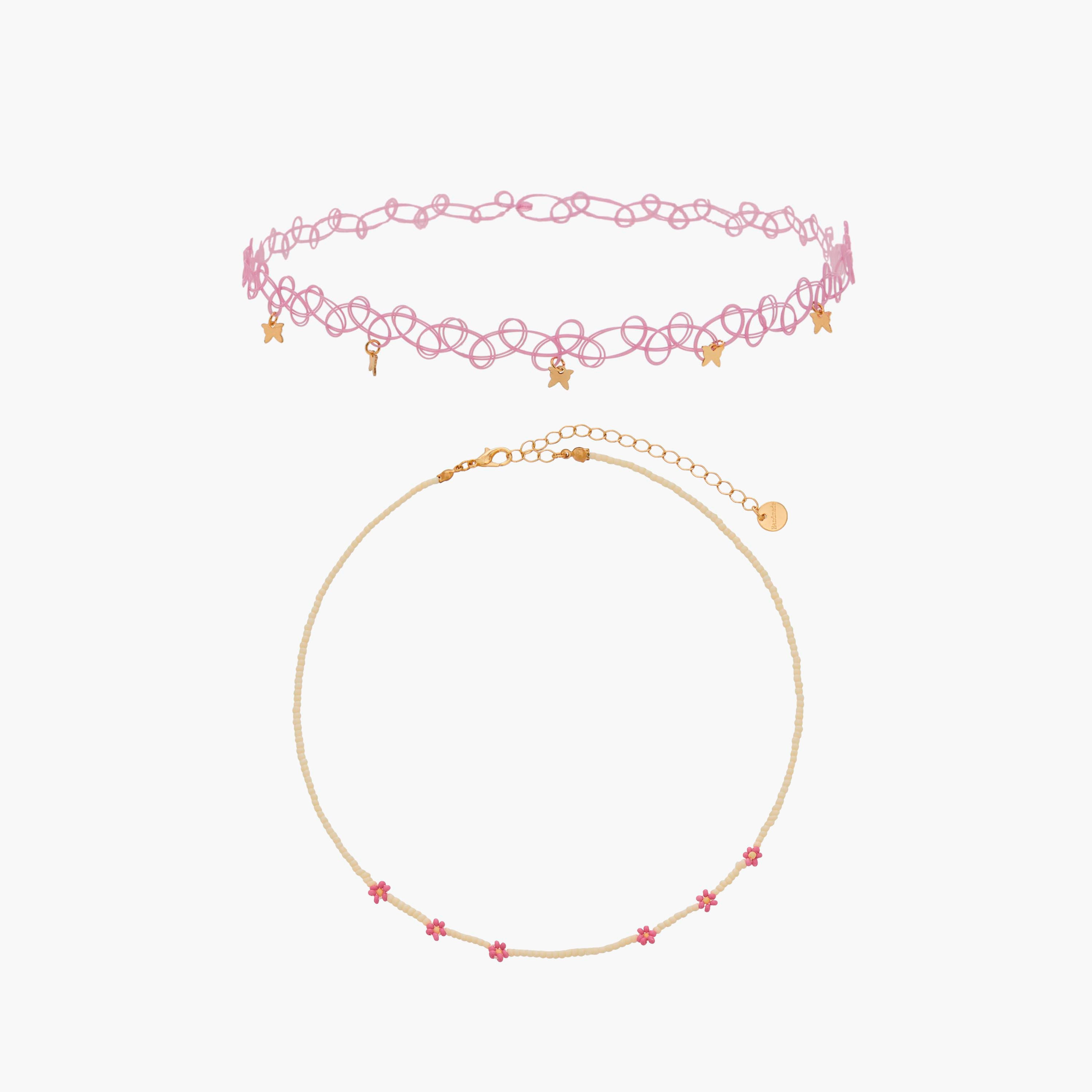 طقم قلادة معدنية مع تعليقات - قطعتين-women-watchesandjewellery-jewellery-necklacesandpendants-image-1