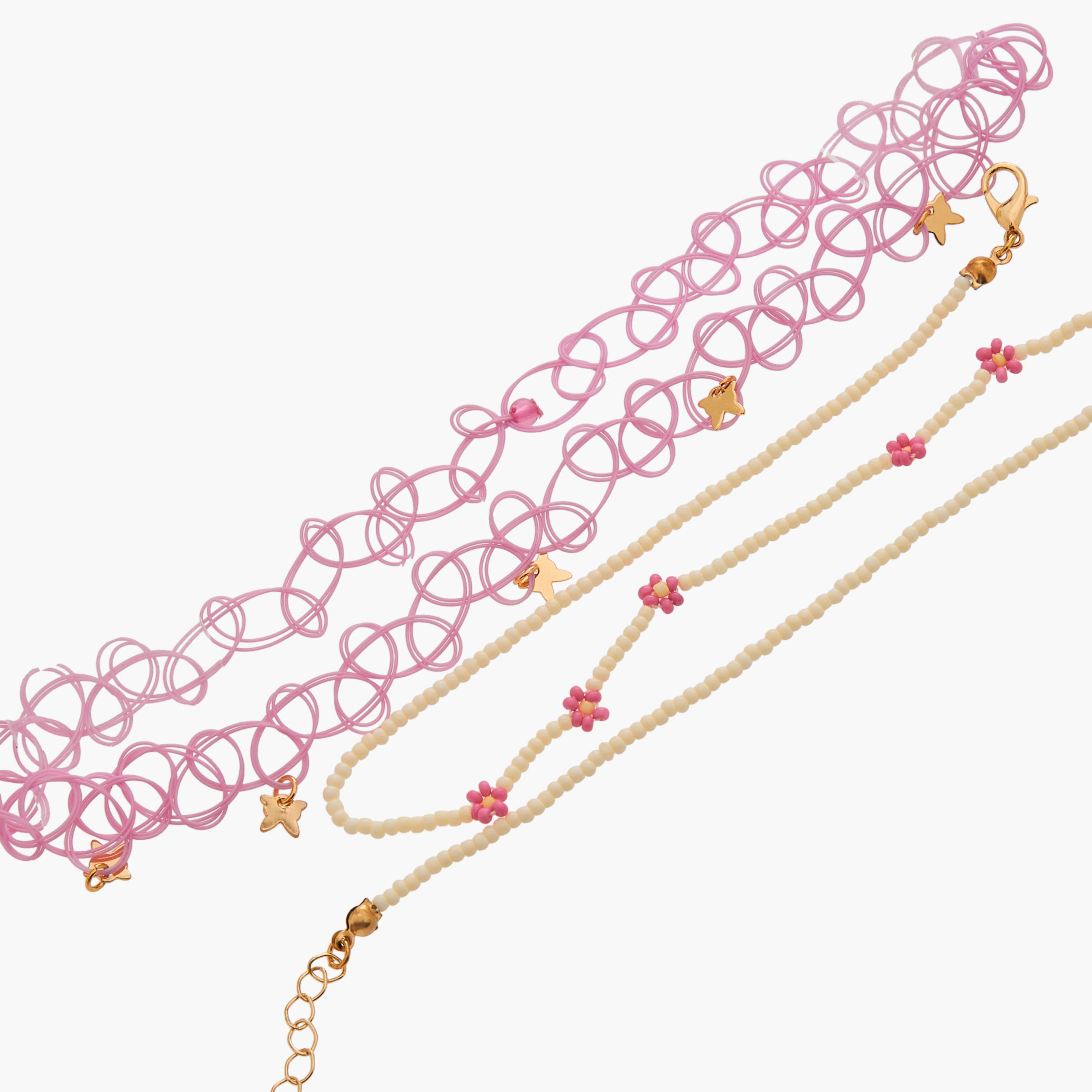طقم قلادة معدنية مع تعليقات - قطعتين-women-watchesandjewellery-jewellery-necklacesandpendants-image-6