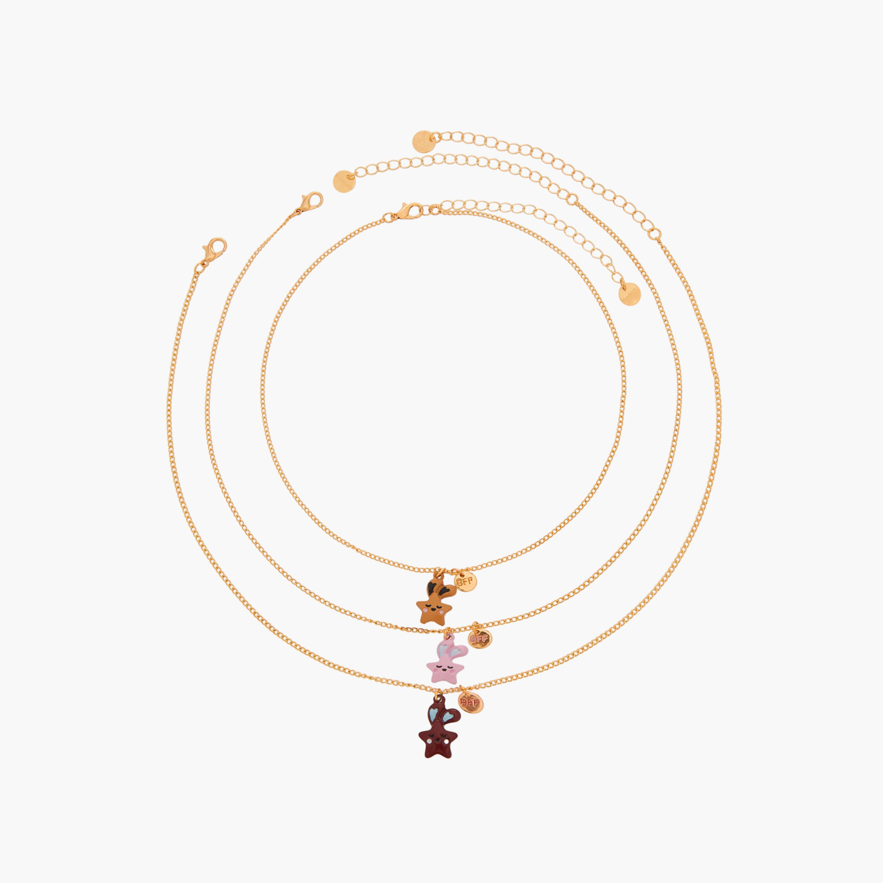 Pack of 3 Gold Tone Necklace with Star Pendant-women-watchesandjewellery-jewellery-necklacesandpendants-image-1