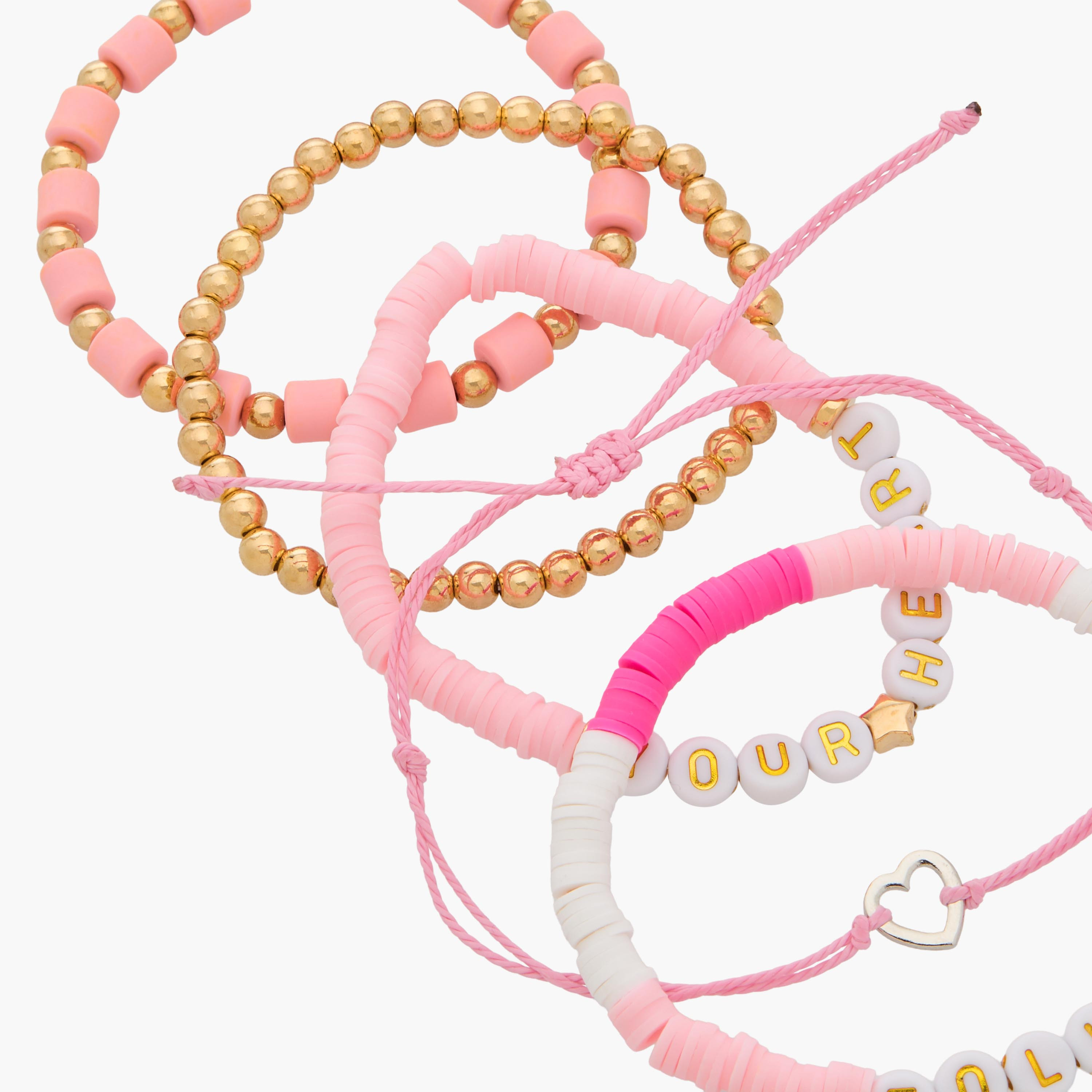 طقم من 5 أساور خرز معدنية بتعليقة-women-watchesandjewellery-jewellery-banglesandbracelets-image-12