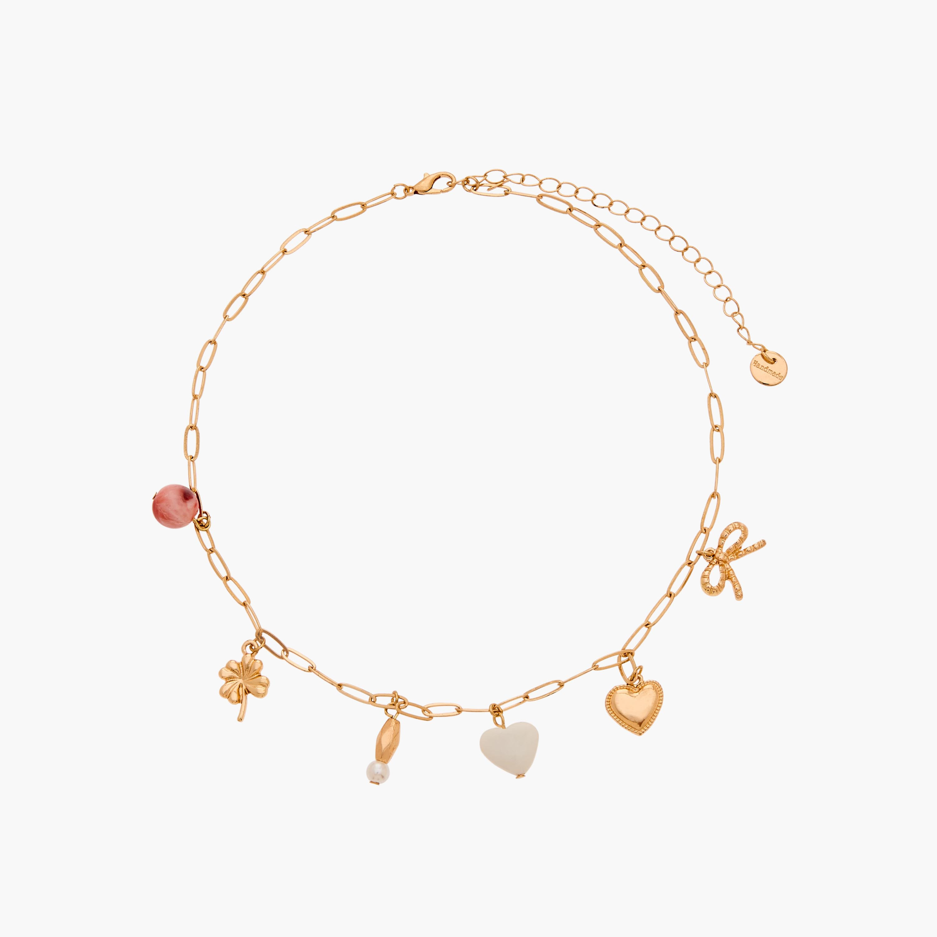Gold Tone Necklace with Charm Pendants-women-watchesandjewellery-jewellery-necklacesandpendants-image-1