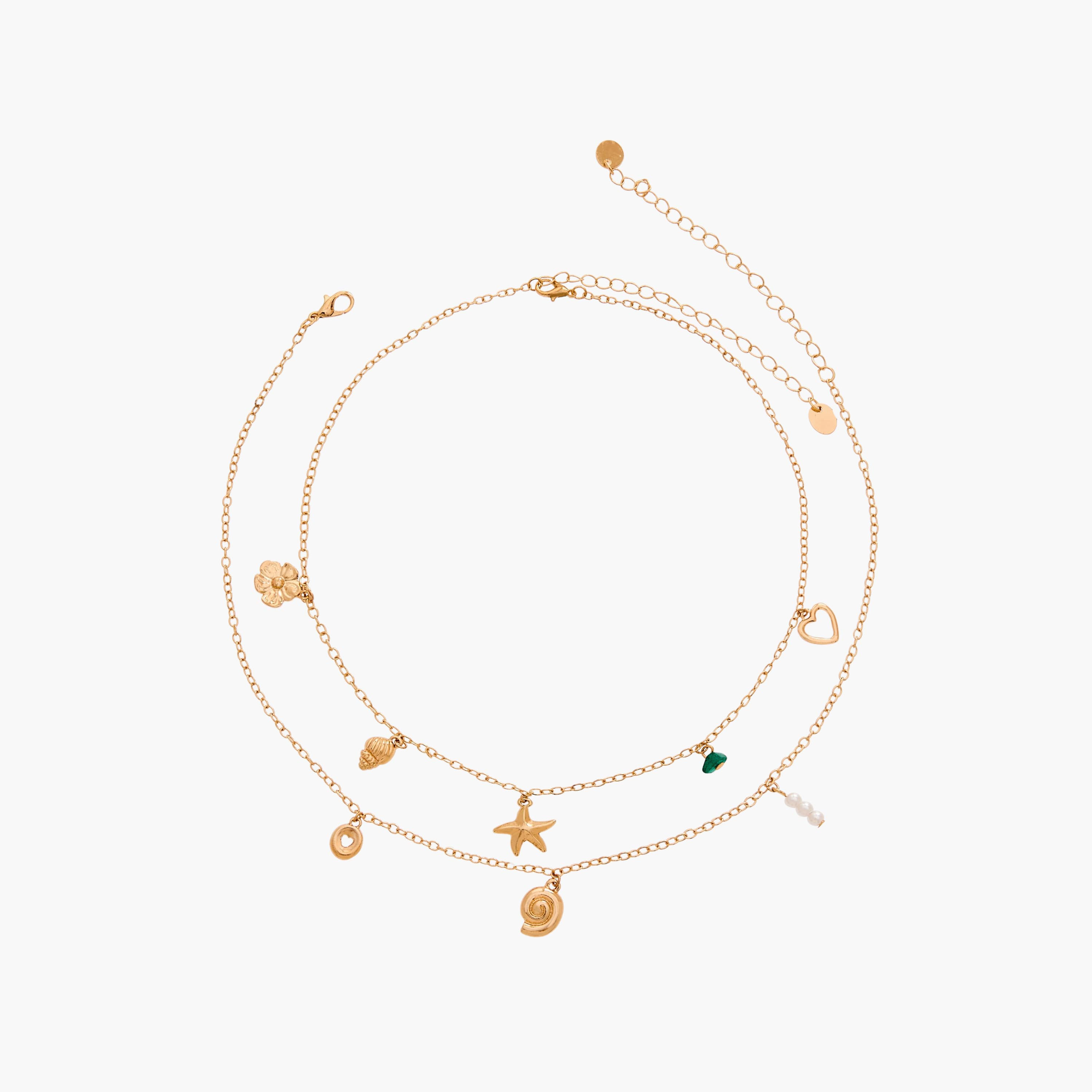 طقم قلادات ذهبية بدلايات من قطعتين-women-watchesandjewellery-jewellery-necklacesandpendants-image-1
