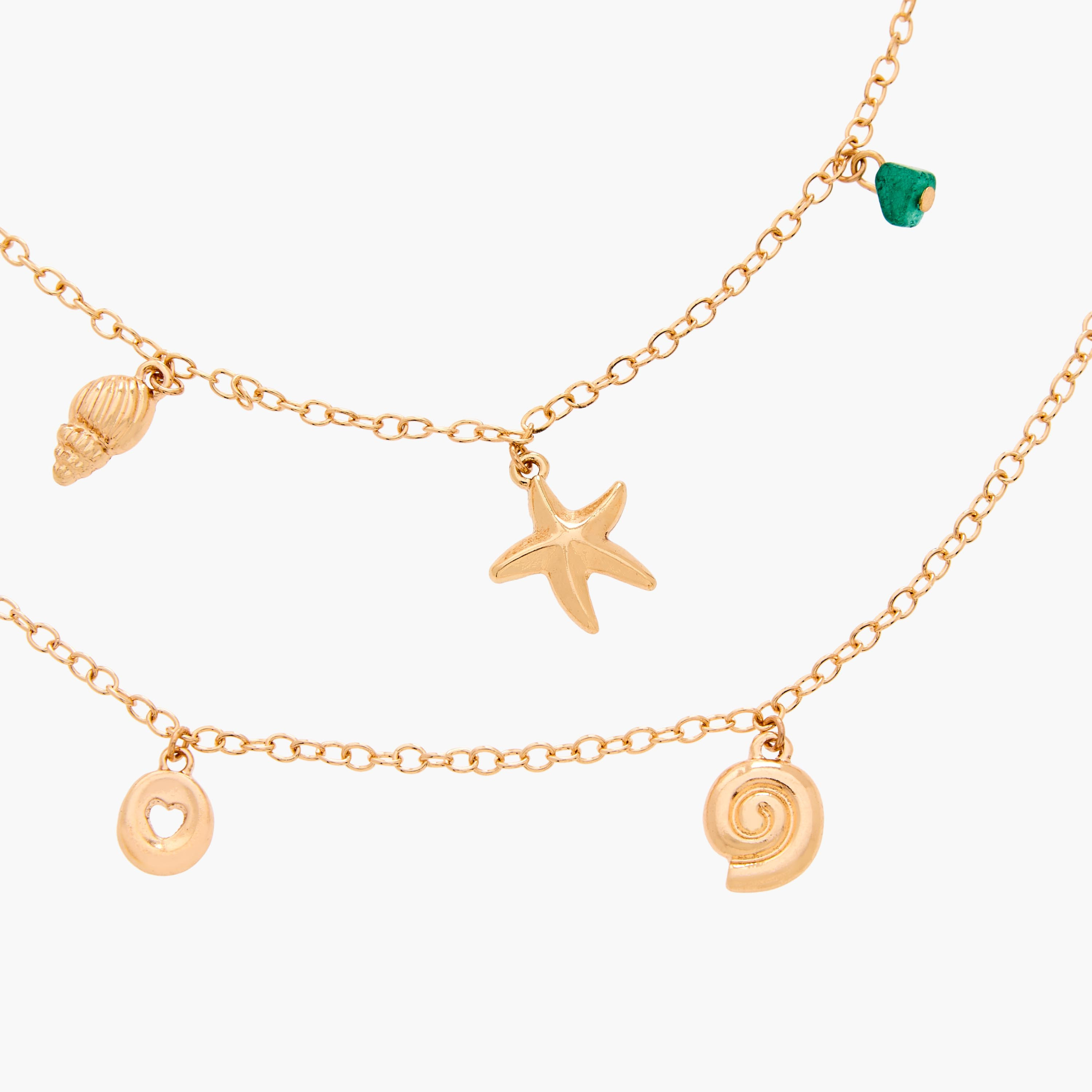 طقم قلادات ذهبية بدلايات من قطعتين-women-watchesandjewellery-jewellery-necklacesandpendants-image-4