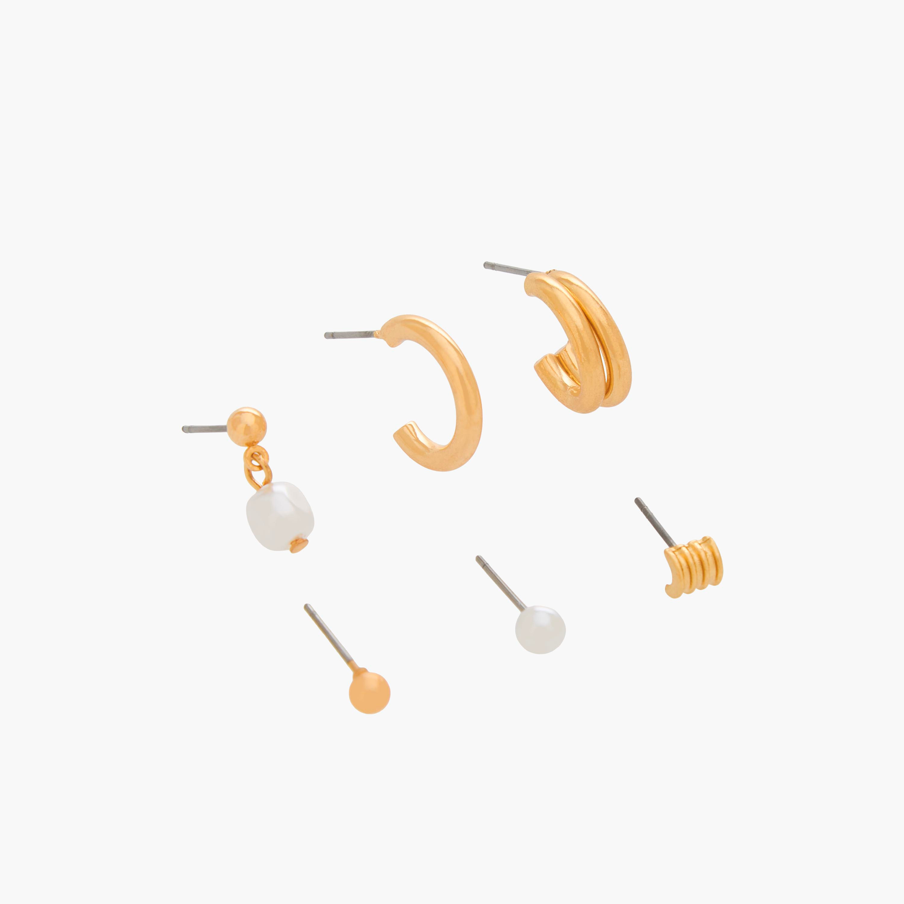 Pack of 6 Gold Tone Assorted Earrings with Pushback Closure-women-watchesandjewellery-jewellery-earrings-image-2
