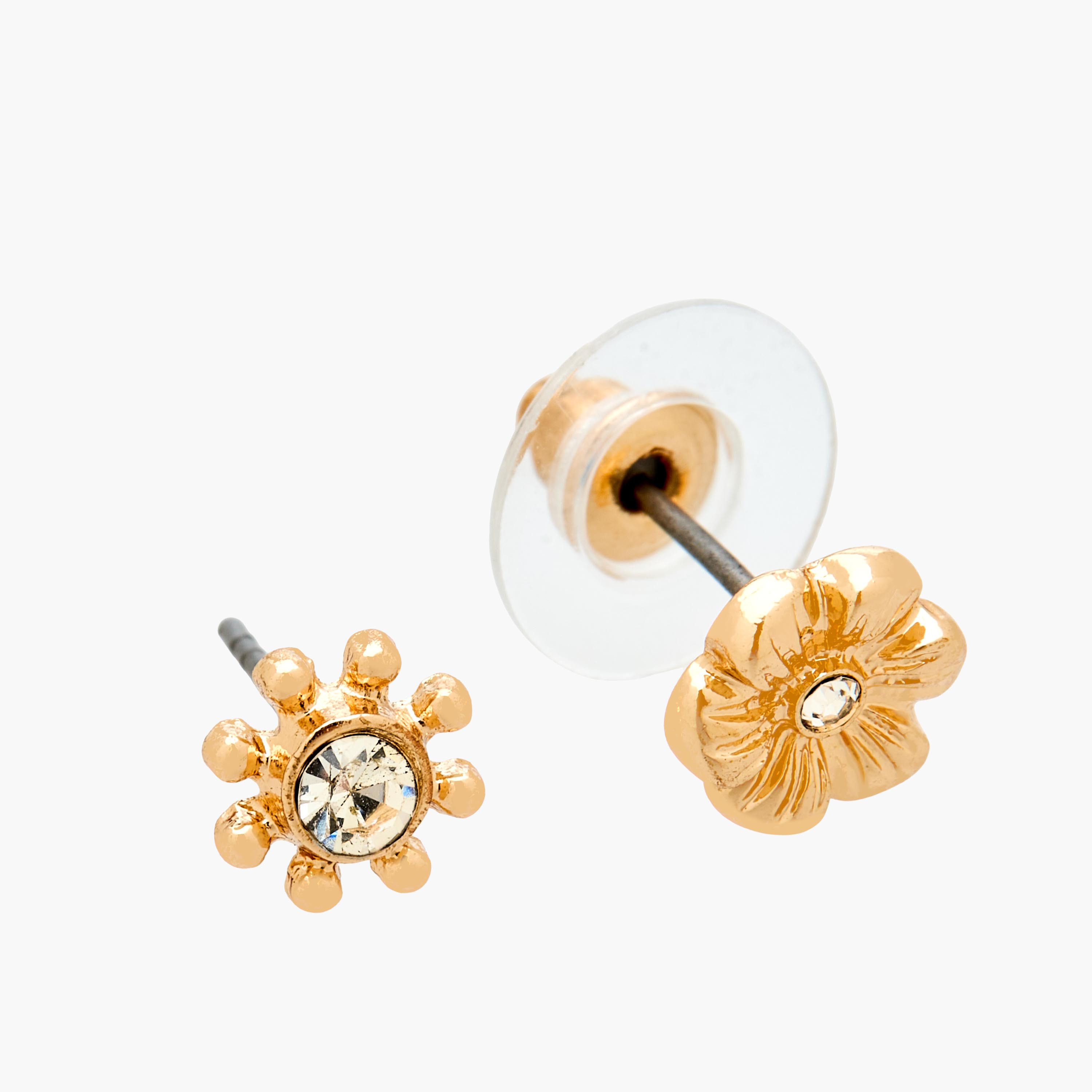 حلقان دبوس بلون ذهبي ومكبس إغلاق - عبوة 20 زوج-women-watchesandjewellery-jewellery-earrings-image-4