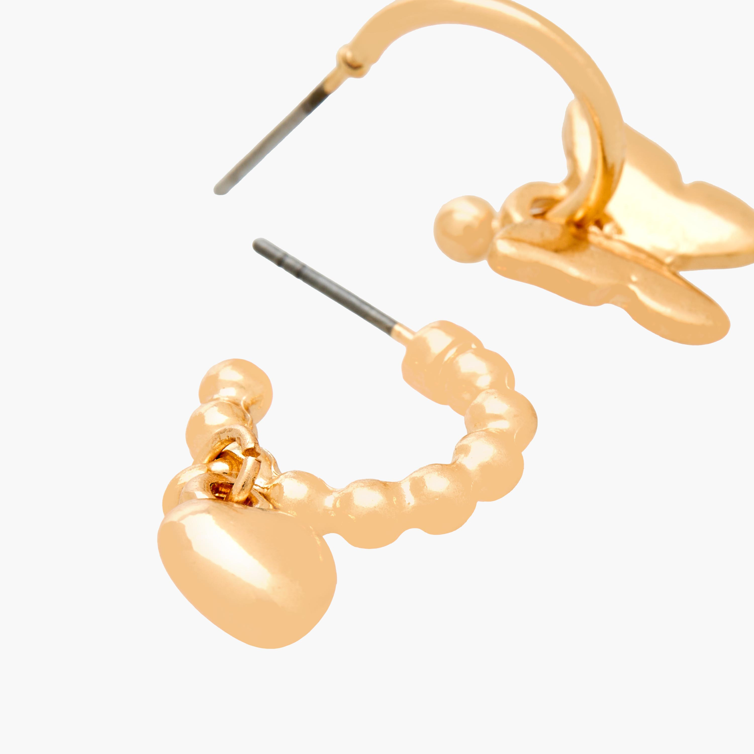 Pack of 9 Gold Tone Embellished Earrings with Pushback Closure-women-watchesandjewellery-jewellery-earrings-image-4